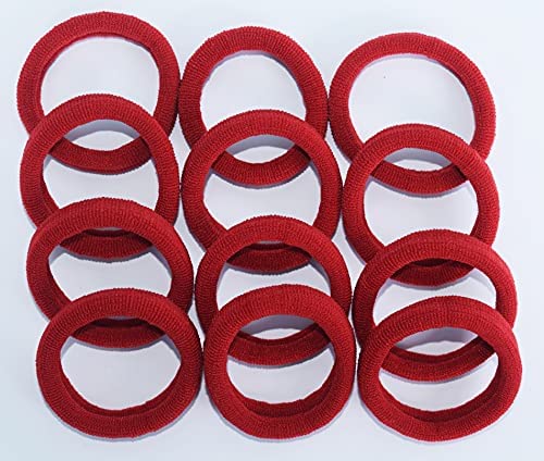 Stylish Red Hair Ties for Women & Girls - Soft Ponytail Holders, No-Slip Elastic Hair Bands (Pack of 40) - Perfect for School, Workouts, and Everyday Hairstyles