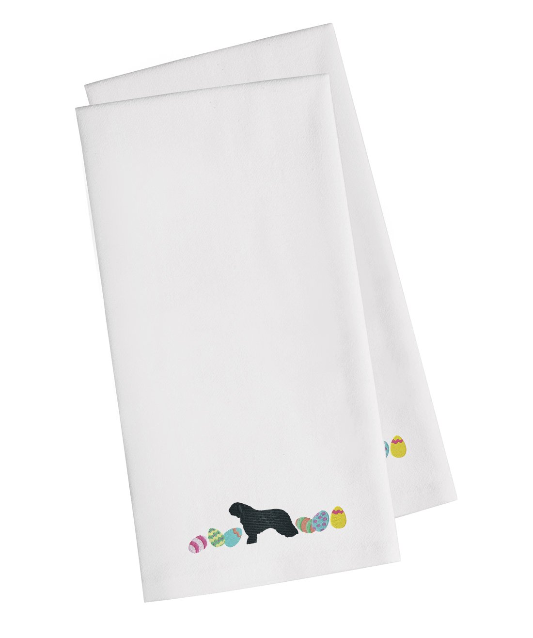 Spanish Water Dog Easter Embroidered Towel Set of 2 - White Decorative Bathroom Hand Towels (19x25 Inch) for Guest, Face, Tea & Kitchen Use - Perfect for Easter Decor & Gift Giving