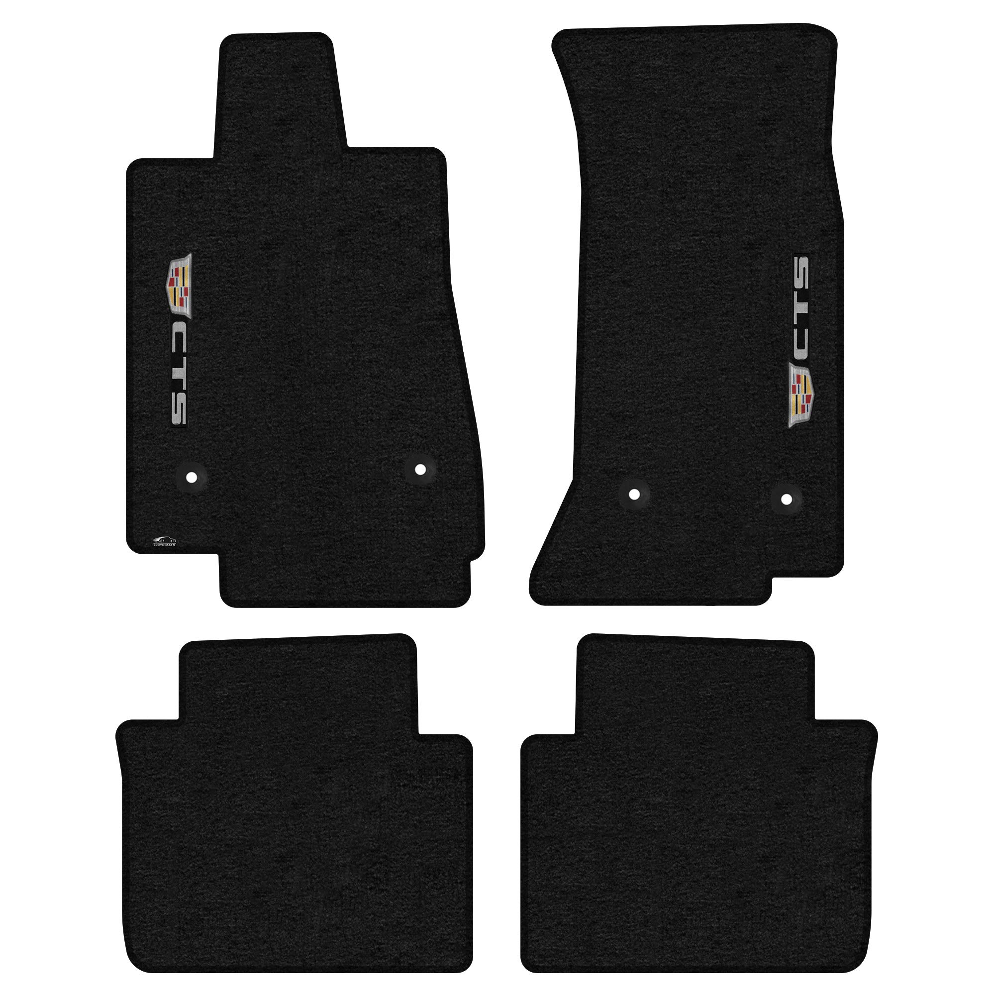 Premium Custom-Fit Carpeted Floor Mats for 2015 Cadillac CTS Sedan - Luxury Car Floor Liners with Sideways Logo (Charcoal, 4-Piece Set) - Perfect for Daily Commuting & Road Trips