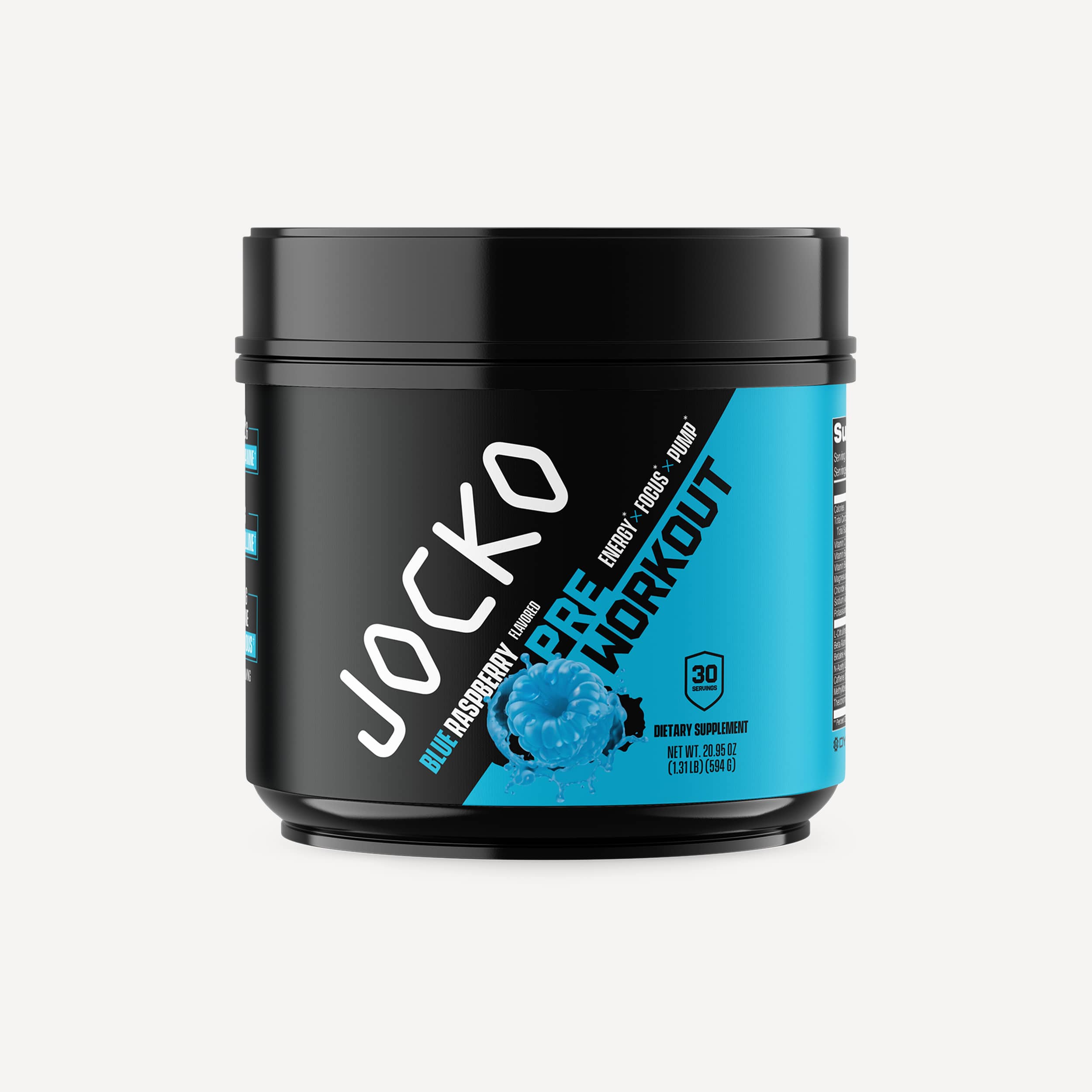 JOCKO Pre Workout Powder - Energy & Endurance Booster for Gym, Running & Fitness | Natural Performance Enhancer for Men & Women
