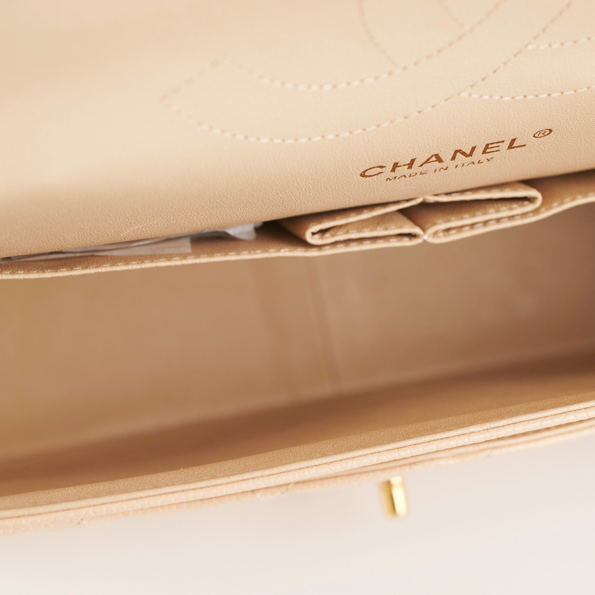 Chanel Classic Double Flap Jumbo Beige Caviar Leather Shoulder Bag - Luxury Designer Handbag for Women, Perfect for Work, Parties & Special Occasions