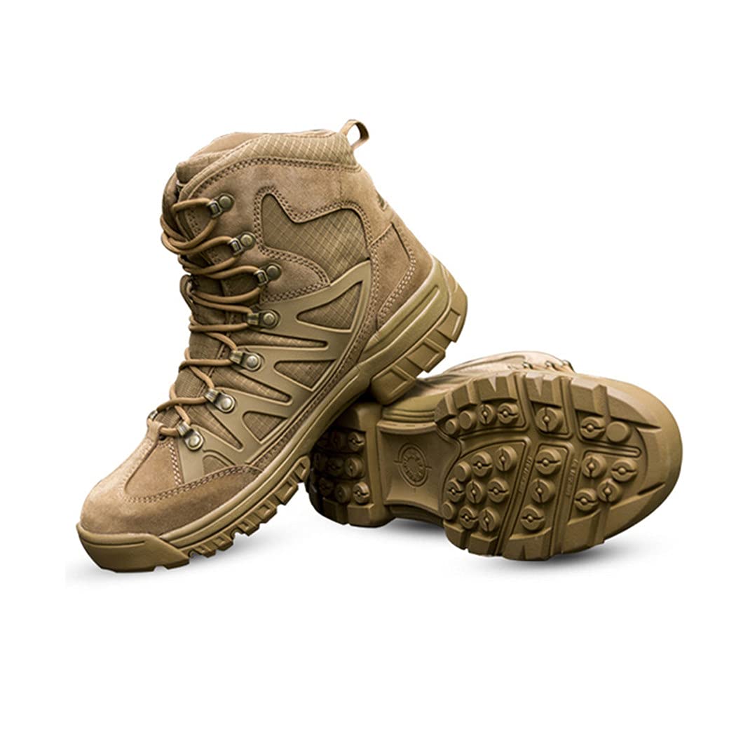 Men's Tactical Hiking Boots - Waterproof Leather Outdoor Shoes for Mountain Climbing, Camping & Military Use | Durable Anti-Slip Work Boots for Hunting, Trekking & Adventure Activities
