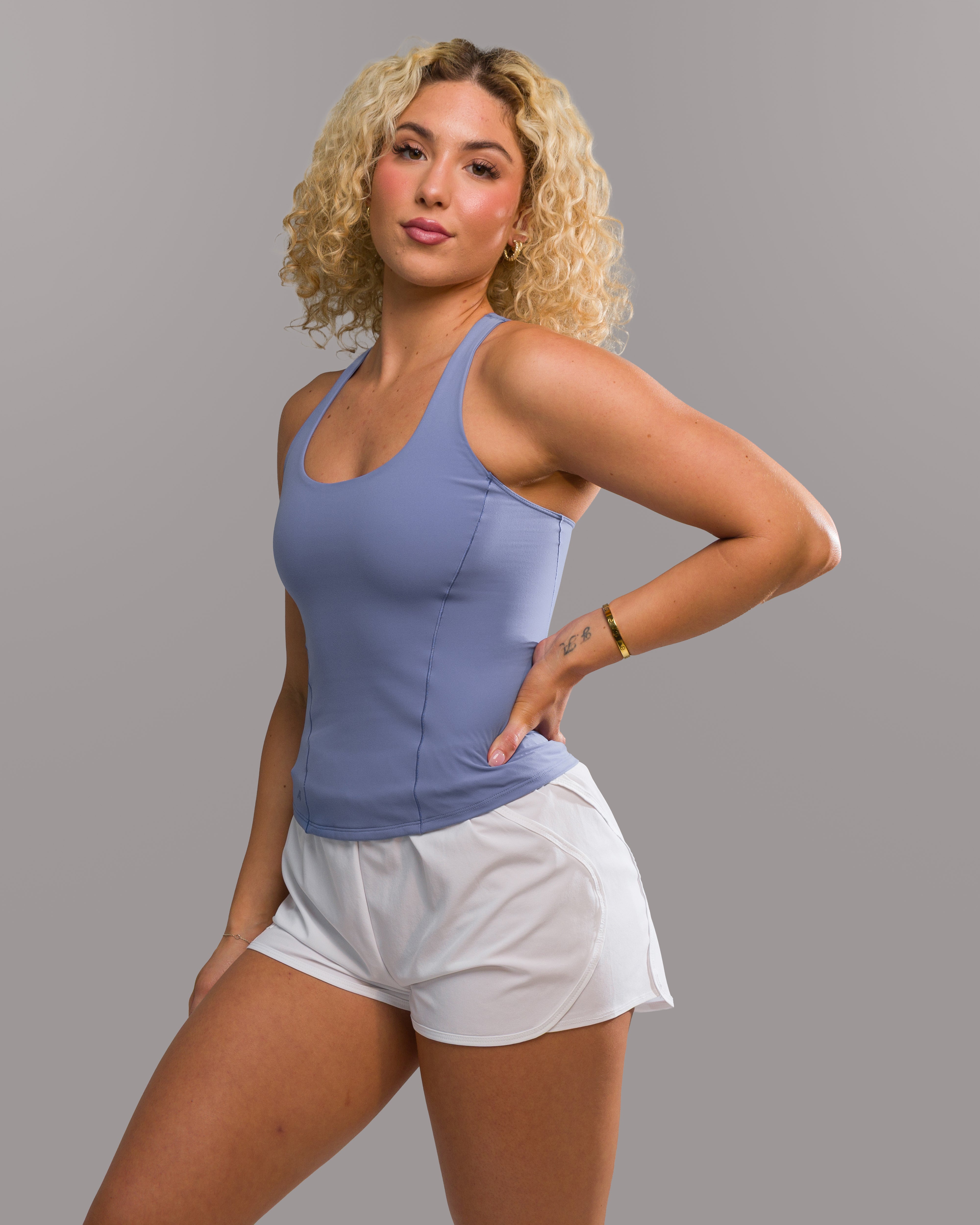 Flex Tank Long Sleeve Shirt - Bluebonnet Blue | Comfortable & Stylish for Yoga, Workouts & Casual Wear