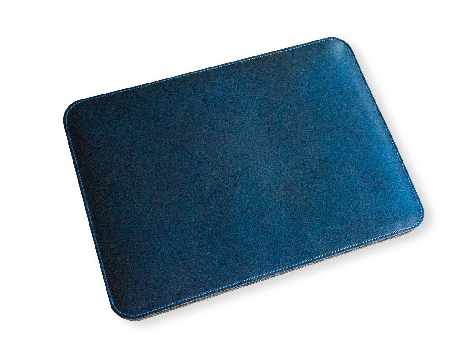 Premium Horween Dublin Blue INK Leather MacBook Case - Protective Sleeve for MacBook Pro & Air 13/15 inch | Business Travel & College Laptop Protection