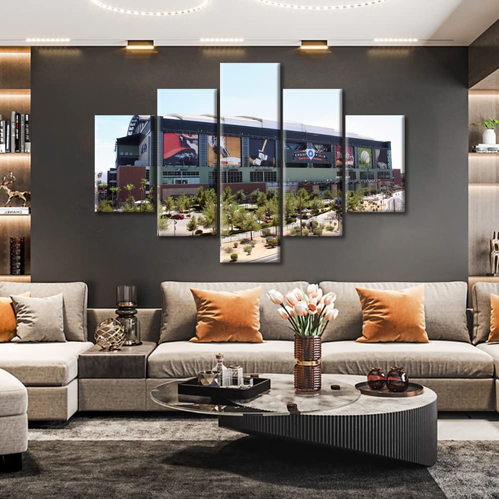Chase Field Baseball Stadium Canvas Wall Art - 5 Panel Framed Print Ready to Hang (60