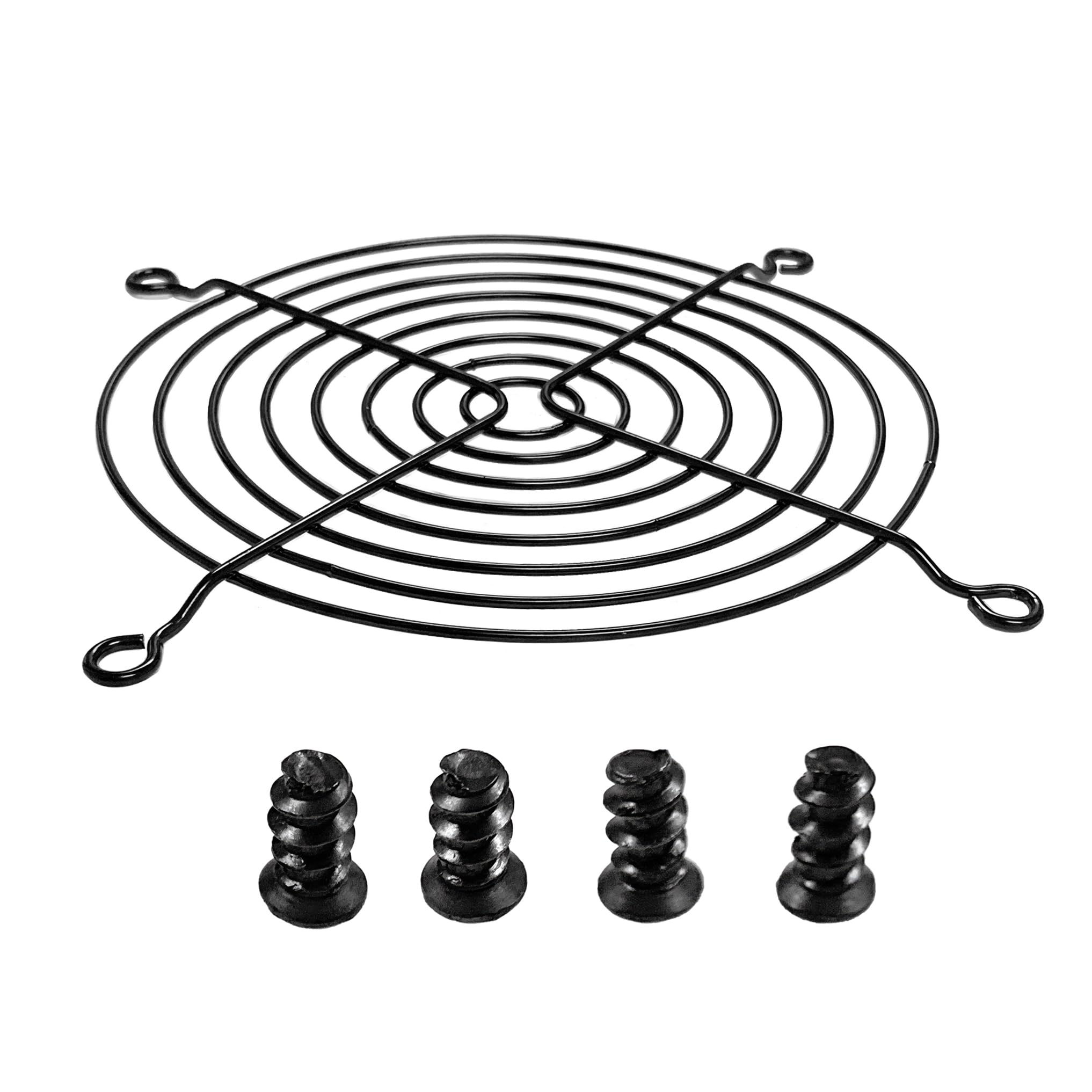 120mm Black Fan Finger Grills (6 Pack) - Durable PC Case Fan Grills for Enhanced Safety & Airflow - Perfect for Gaming PCs, Workstations, and DIY Computer Builds