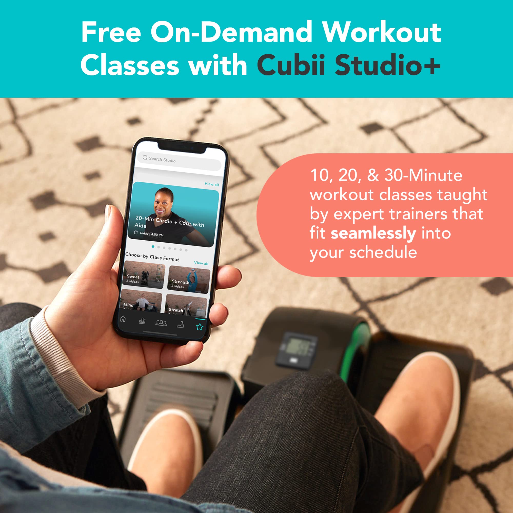 Cubii JR1 Under Desk Elliptical Machine - Compact Seated Pedal Exerciser for Home & Office Use - Quiet Work from Home Fitness Equipment - Ideal for Seniors & Desk Workers - Perfect for Small Spaces & Low-Impact Workouts