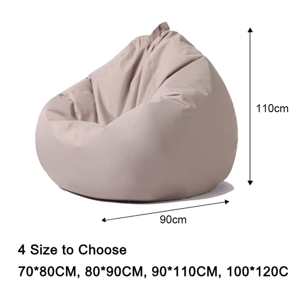 Premium PVC Bean Bag Cover - Waterproof Outdoor Lazy Lounger, Plush Toy & Clothes Storage Organizer for Adults & Kids (No Filling Included) - Brown 90x110cm - Perfect for Living Rooms, Dorms, and Outdoor Patios