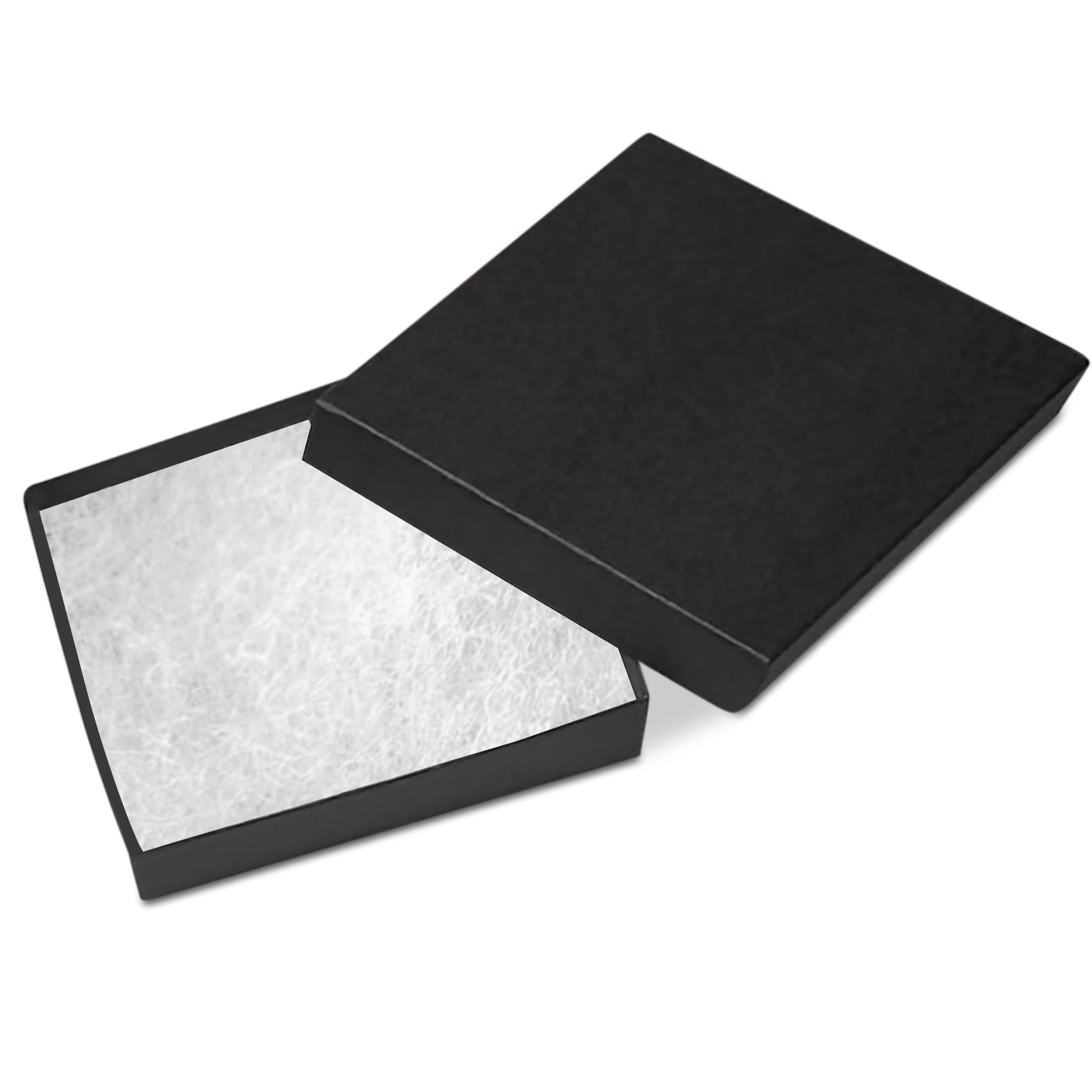 15 Pack Black Jewelry Gift Boxes 3.5x3.5x0.87 Inches - Premium Cardboard Jewelry Storage Box with Cotton Filling & Lid - Made in USA - Perfect for Bracelets, Necklaces, Rings & Earrings - Great for Gifting, Retail Display & Travel Organizer