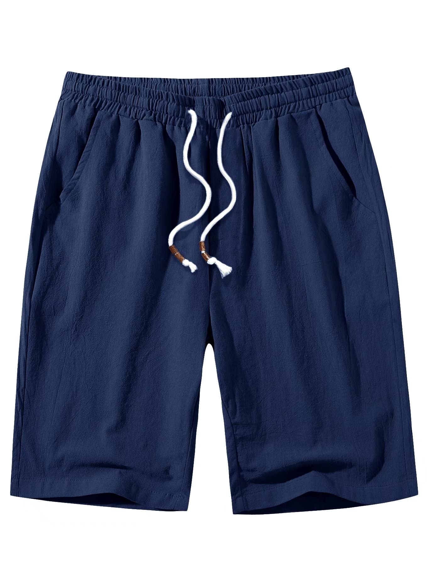 **MAGCOMSEN Men's Linen Shorts - Classic Fit, Drawstring Waist, Cotton Summer Beach Shorts with Pockets | Casual Comfort for Outdoor, Travel & Vacation**