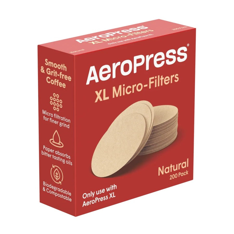 AeroPress XL Replacement Natural Paper Filters - 200 Count for Coffee Brewing at Home, Camping & Travel
