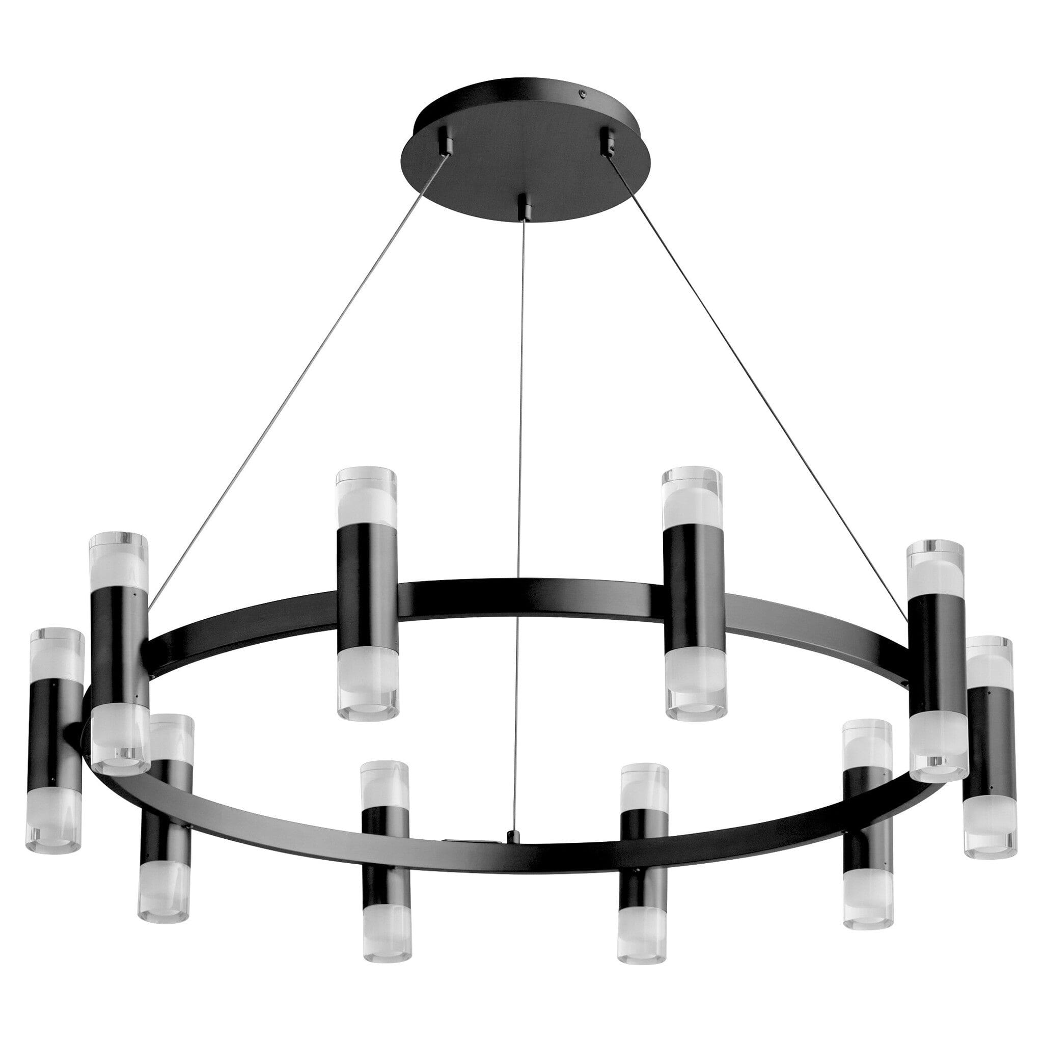 Oxygen ALARUM 3 6095 15 20 LED Chandelier Light - Modern Black Crystal Ceiling Fixture for Dining Room, Bedroom & Living Room Decor