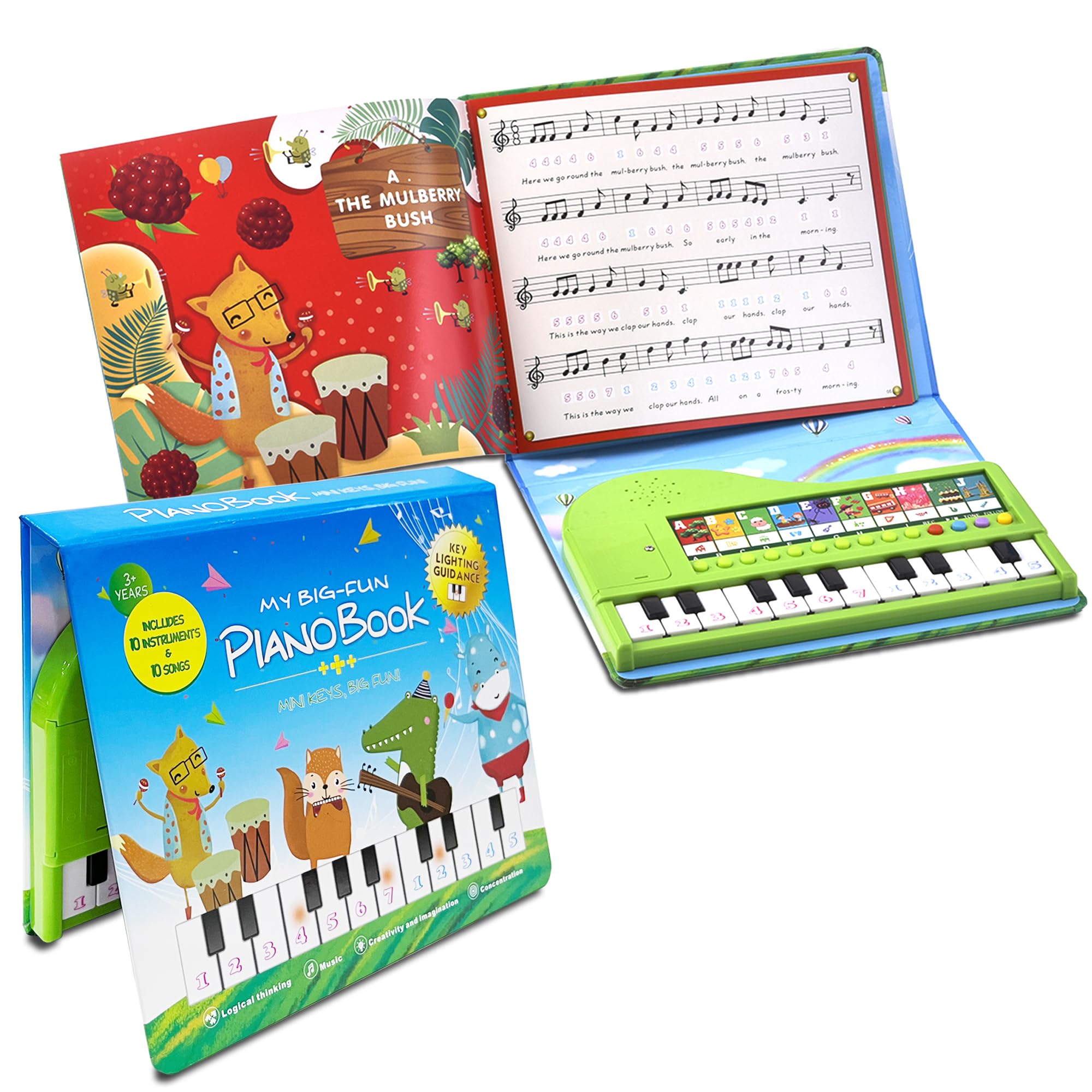 20-Key Kids Piano Book Toy - Educational Musical Keyboard for Toddlers & Children Ages 3-5 | Birthday Gift for Boys & Girls | Perfect for Early Learning, Music Exploration & Playtime Fun