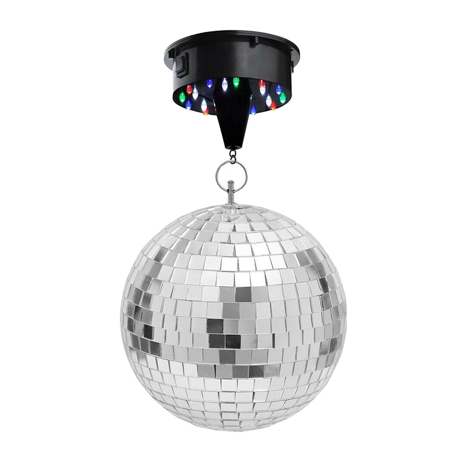 18 LED Sound-Activated Disco Ball with Rotating Glass Mirror - DJ Party Light for Nightclubs, Dance Floors & Home Dance Parties