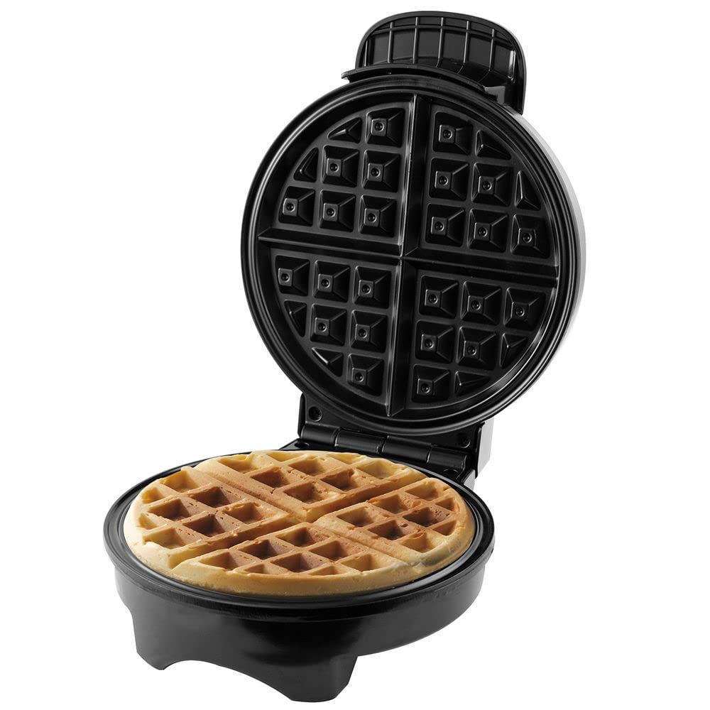 Britânia 4-Slice Golden Waffle Maker - 220V Black Non-Stick Electric Waffle Iron for Breakfast, Brunch & Family Gatherings