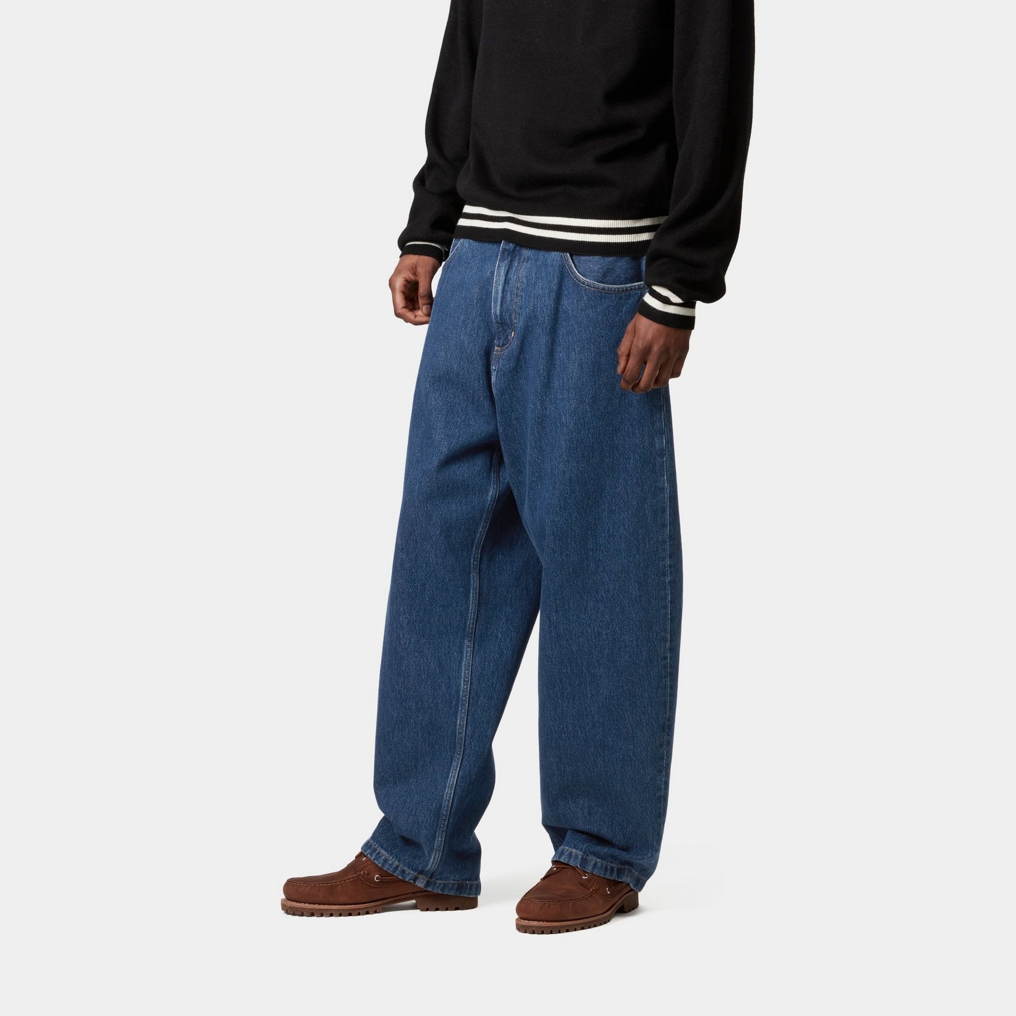 Brandon Men's Casual Pants - Stone Washed Blue Denim Jeans for Everyday Wear, Work & Outdoor Activities