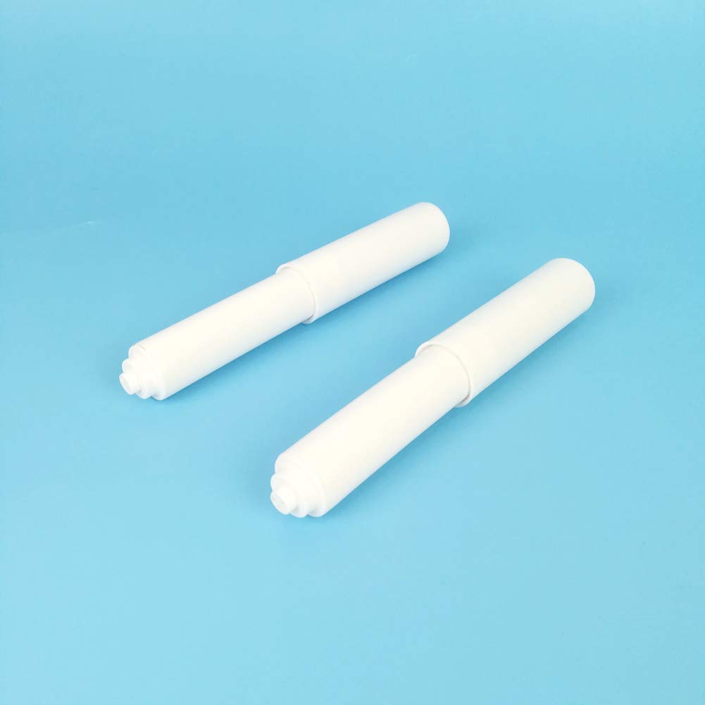 4-Pack Spring Loaded Toilet Paper Holder Roller - Retractable Bathroom Tissue Roller Replacement, White - Perfect for Home, Office, and RV Use