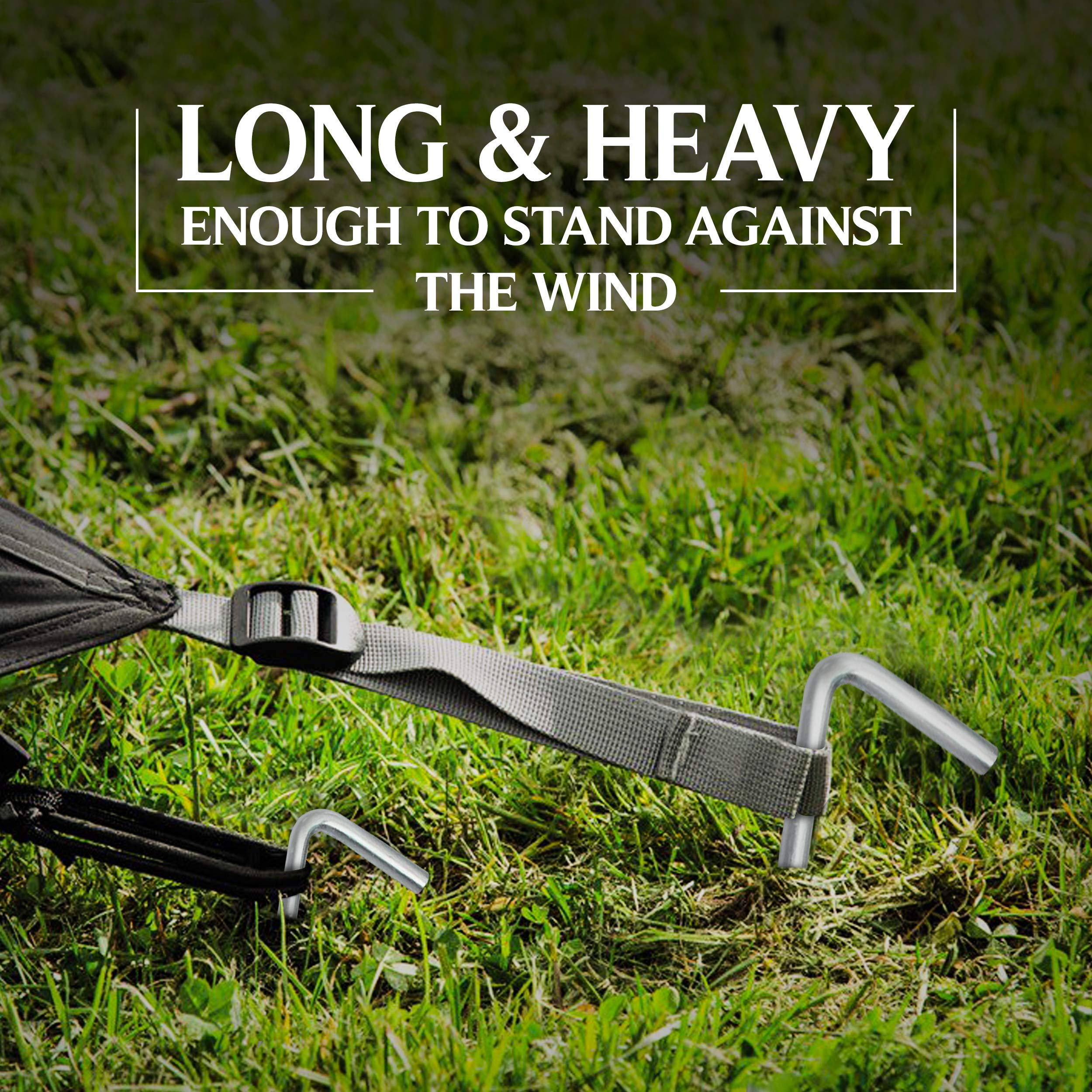 Heavy Duty Galvanized Metal Tent Stakes - Rust-Free Outdoor Camping Pegs for Tents, Canopies & Garden Fencing | Durable Yard Stakes for Camping, Gardening & Canopy Anchoring | Perfect for Backpacking, Patio Shades & Landscape Edging