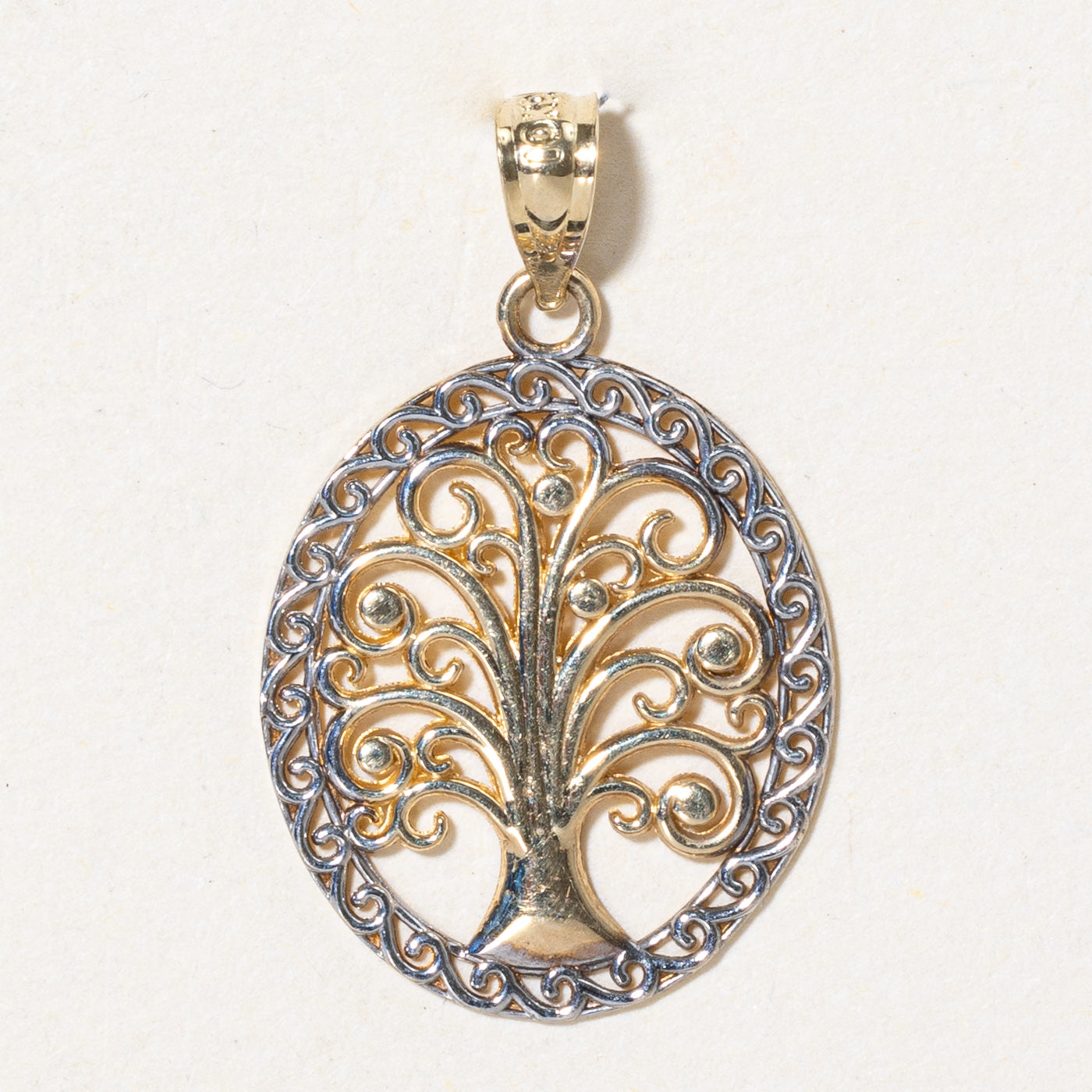 10K Two Tone Gold Tree Pendant Necklace - Elegant Nature-Inspired Jewelry for Women - Perfect for Gifts, Anniversaries & Everyday Wear