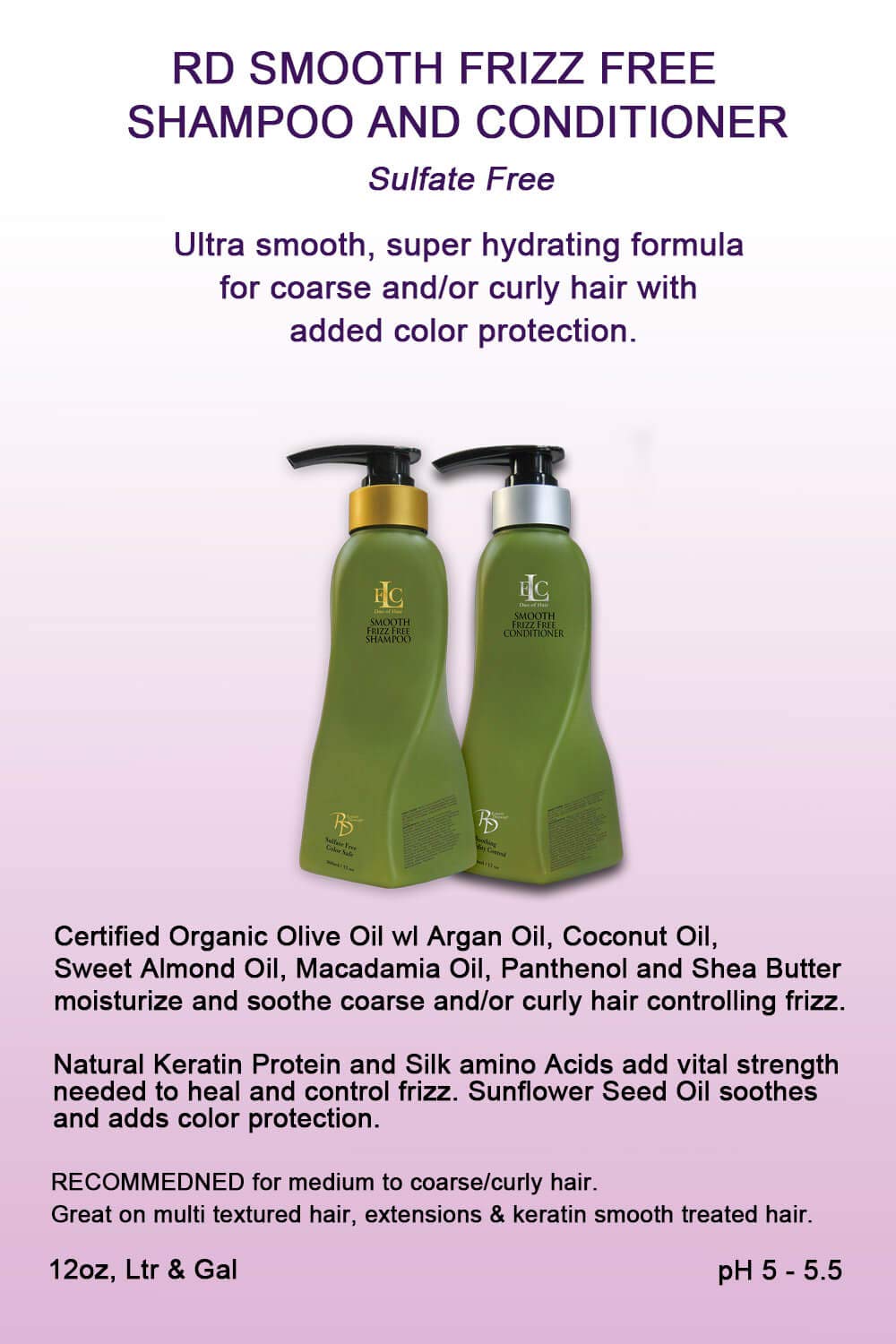 Smooth Frizz Free Hair Conditioner - 12 oz / 360 ml - Hydrating & Nourishing for Dry, Damaged Hair - Perfect for Daily Use & Salon-Quality Results at Home
