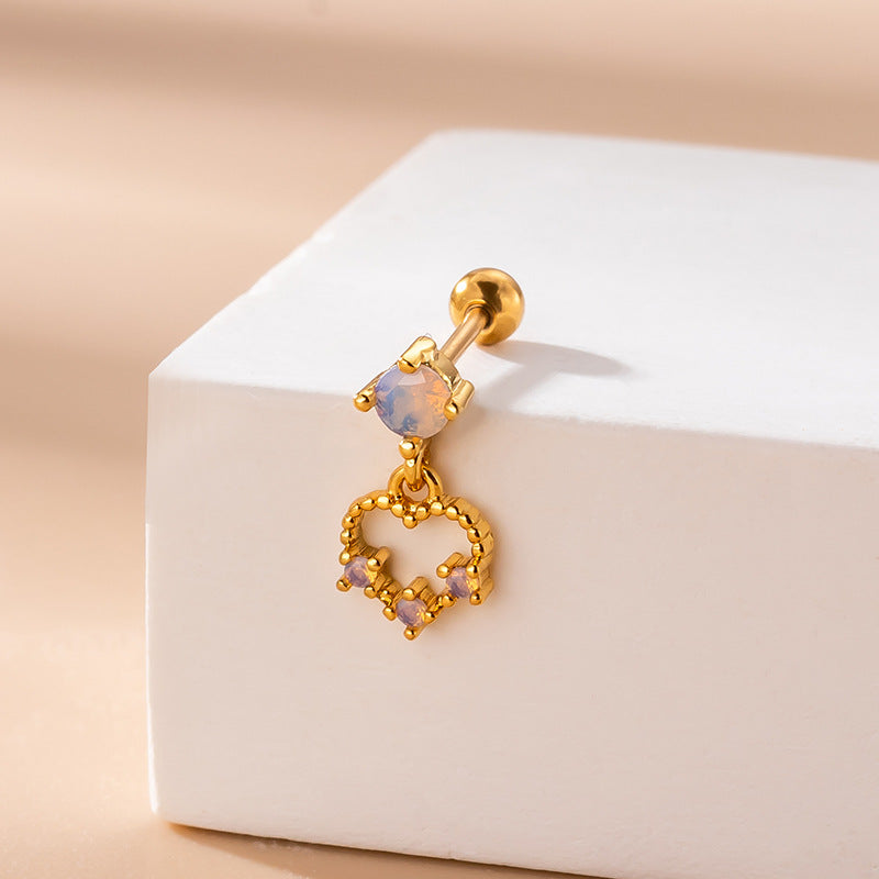 20G Heart Conch Stud Tragus Helix Ball Back Earrings - Dainty Cartilage Piercing Jewelry for Women | Perfect for Everyday Wear, Parties & Special Occasions | HSPJ785