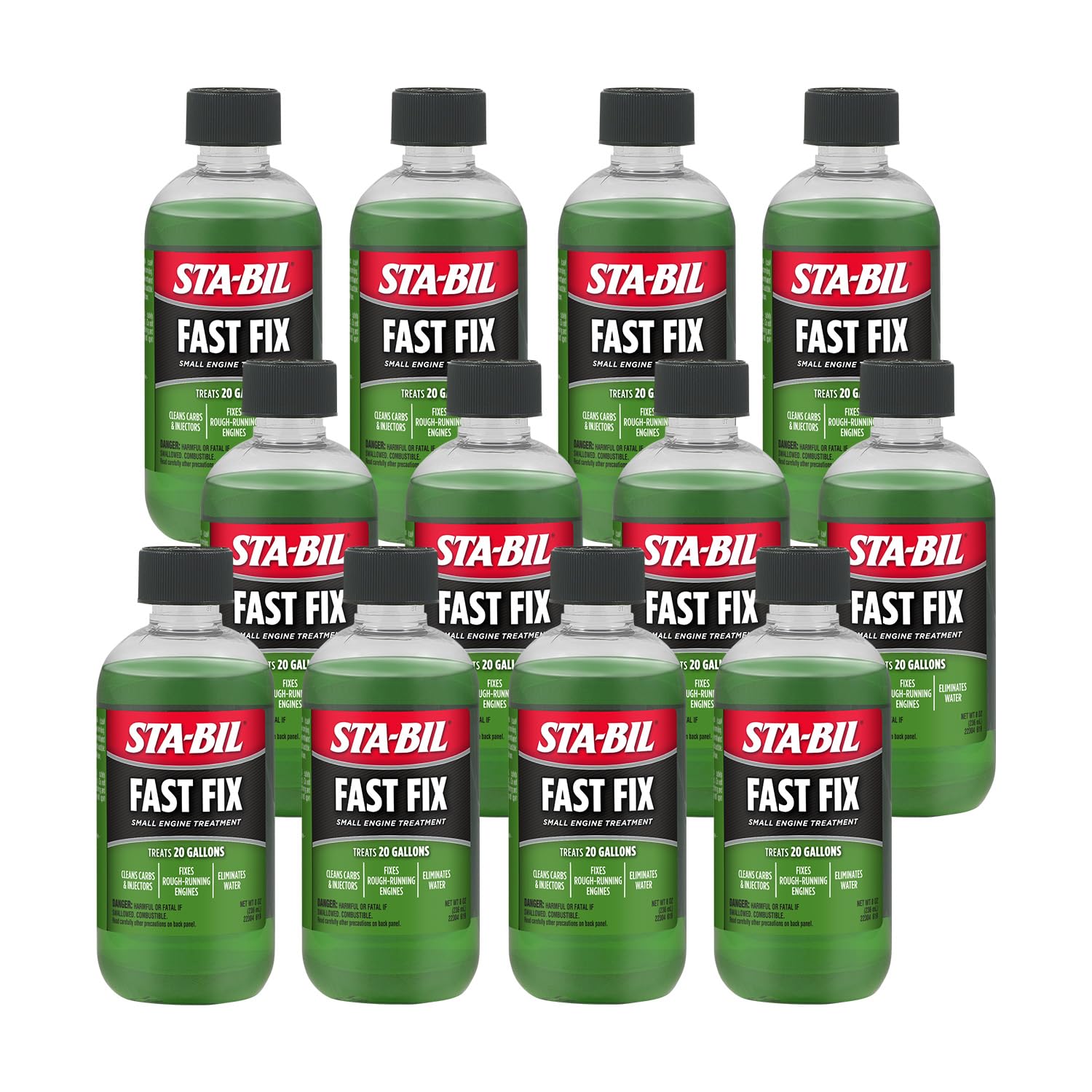 STA-BIL Fast Fix Small Engine Treatment - 8oz (12 Pack) | Carburetor & Fuel Injector Cleaner for Rough Running Engines | Eliminates Water & Improves Performance | Ideal for Lawn Mowers, Generators & Outdoor Power Equipment
