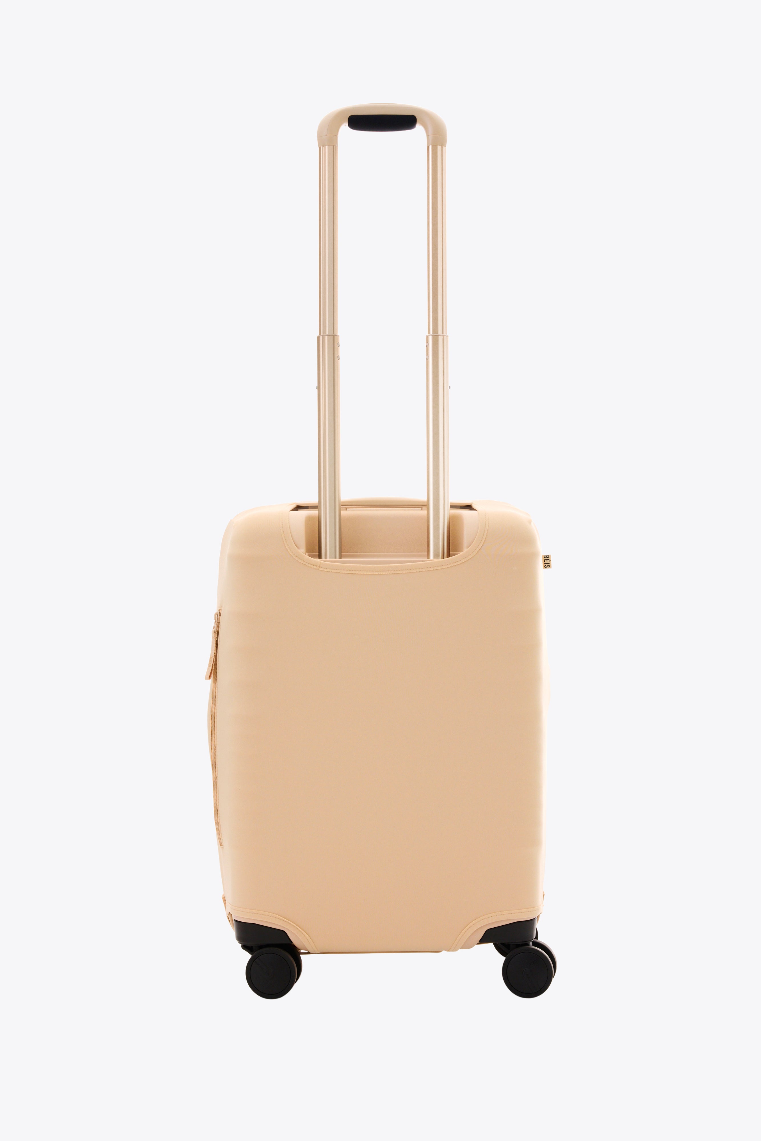 Beige Carry On Luggage Cover - Waterproof & Scratch-Resistant Travel Suitcase Protector for Airplane, Train & Bus Trips