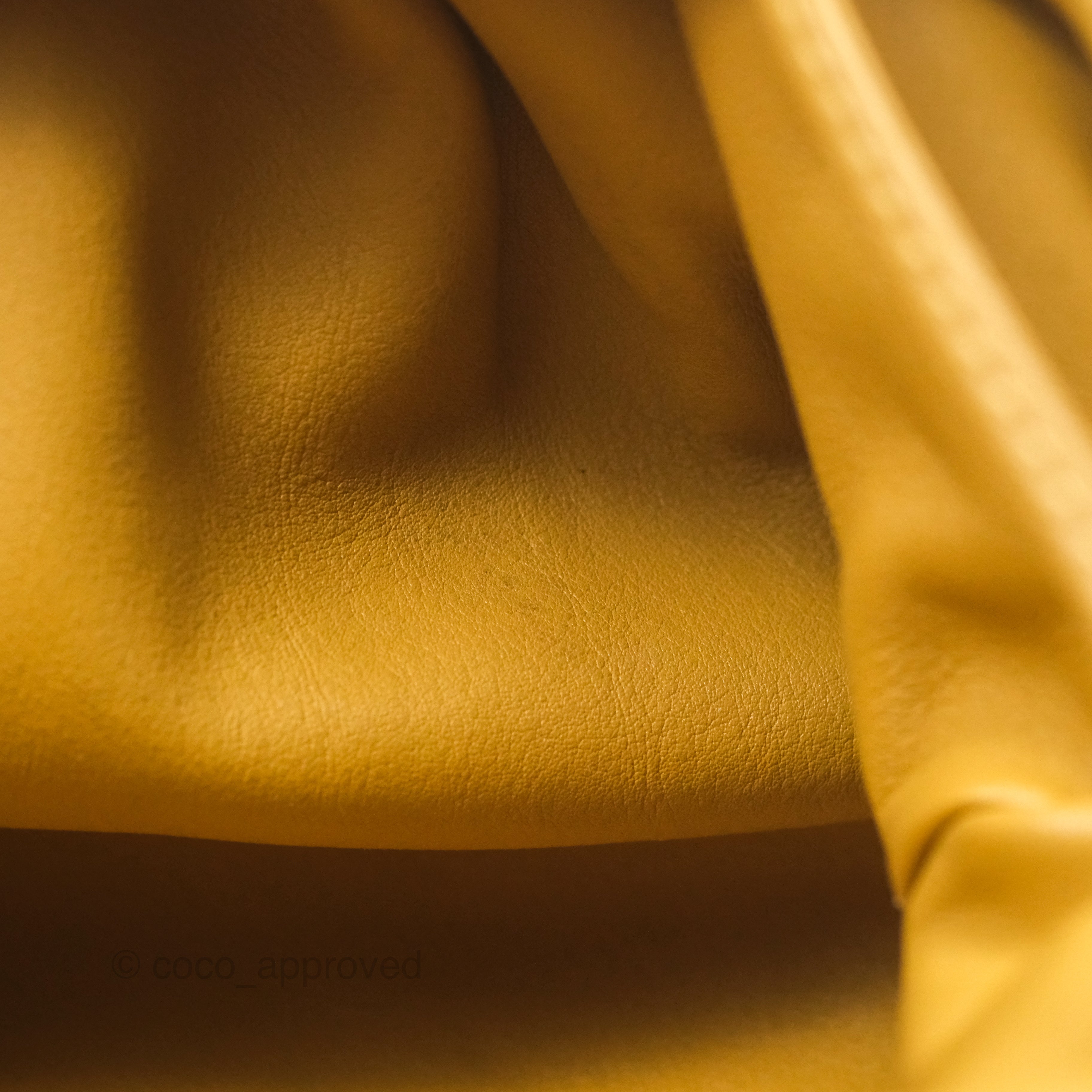 Bottega Veneta Mini Pouch Bag in Mustard Calfskin Leather - Perfect for Evening Outings, Parties & Special Occasions