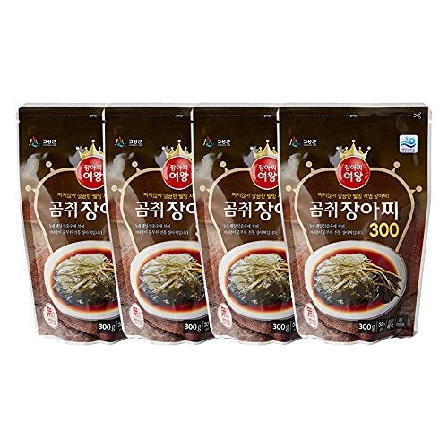Premium Organic Gomchwi Korean Side Dish - Jangahzzi Queen 300g (Pack of 4) | Authentic Korean Banchan for BBQ, Rice Bowls & Healthy Meals