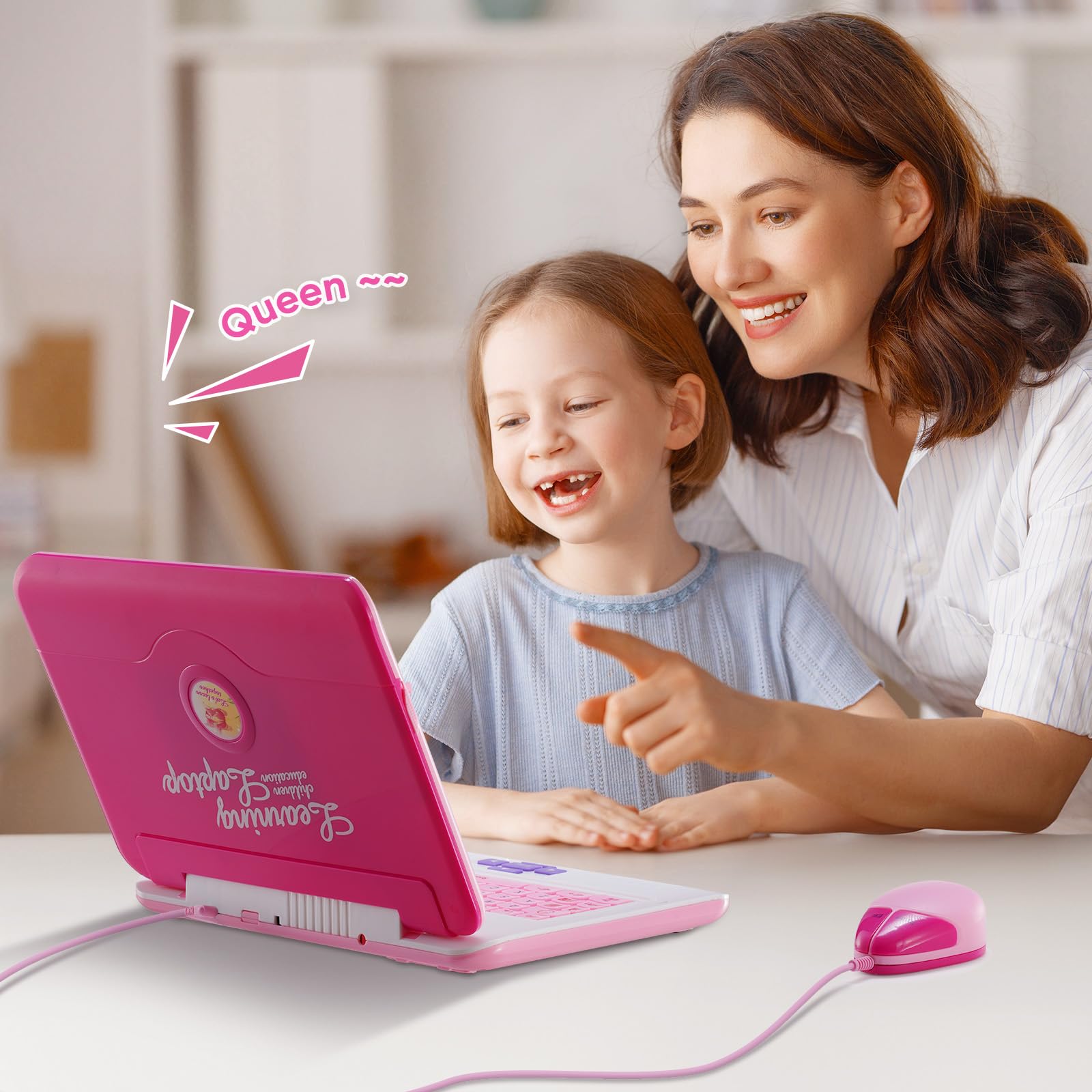 LESHITIAN Educational Kids Laptop with 80 Learning Activities - Alphabet, Math, Words, Games & Music - Interactive Learning Computer for Children Ages 5+ | Perfect for Homeschooling & Early Childhood Development