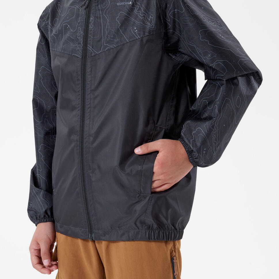 Quechua MH150 Waterproof Hiking Jacket for Kids - Lightweight Raincoat for Boys & Girls Ages 7-15 - Perfect for Outdoor Adventures, Camping & School Activities