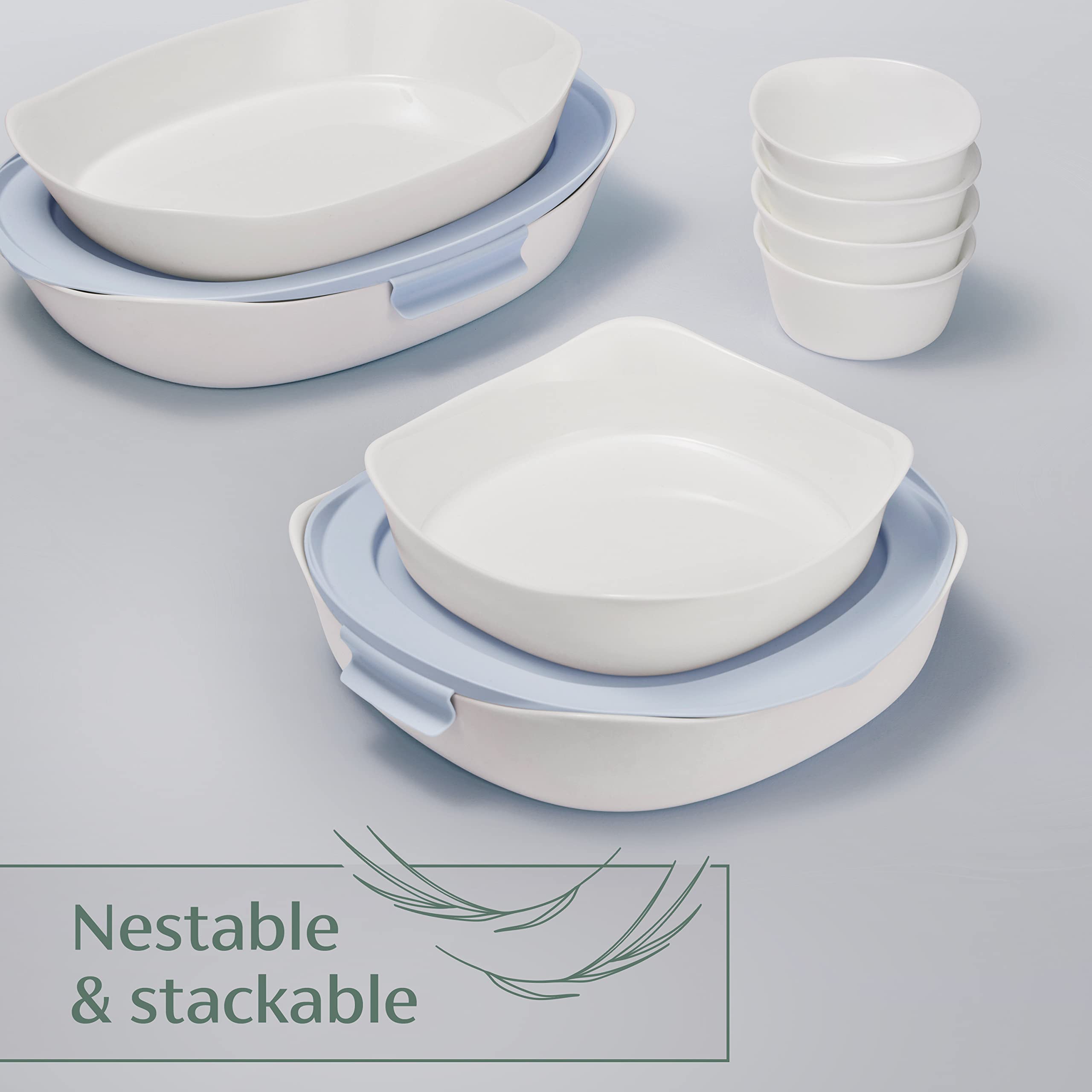 Rubbermaid Oven-Safe Glass Baking Dishes Set - Durable & Non-Toxic for Casseroles, Lasagna, Roasting & Meal Prep - BPA-Free, Dishwasher Safe, Perfect for Thanksgiving & Family Gatherings