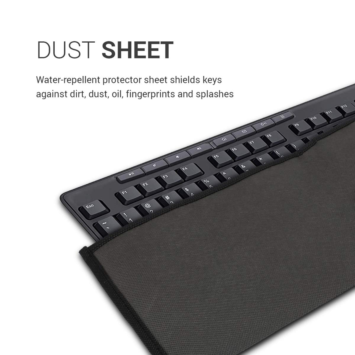 kwmobile Dust Cover for Logitech MK270 Wireless Keyboard - Fabric Computer Keyboard Protector Case (Dark Grey) - Perfect for Home, Office & Travel Use