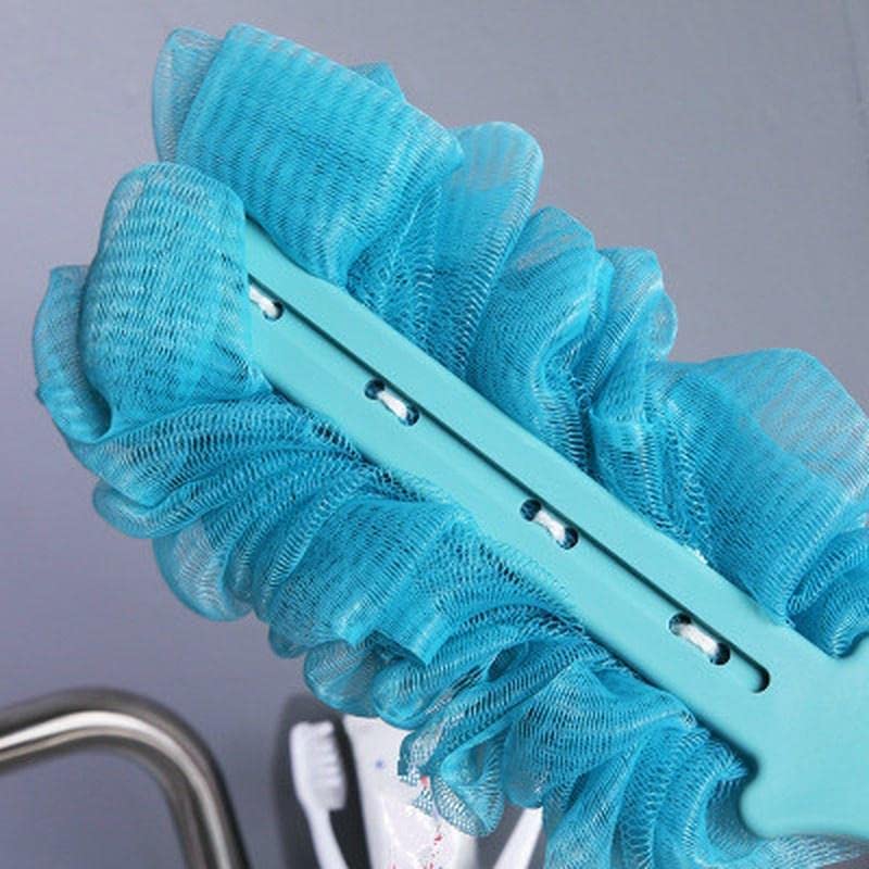 Style Homez AMAZER Super Soft Shower Sponge Loofah with 44cm Long Handle - Ocean Blue Back Body Scrubber for Exfoliation | Bath & Shower Essential for Spa-Like Experience at Home