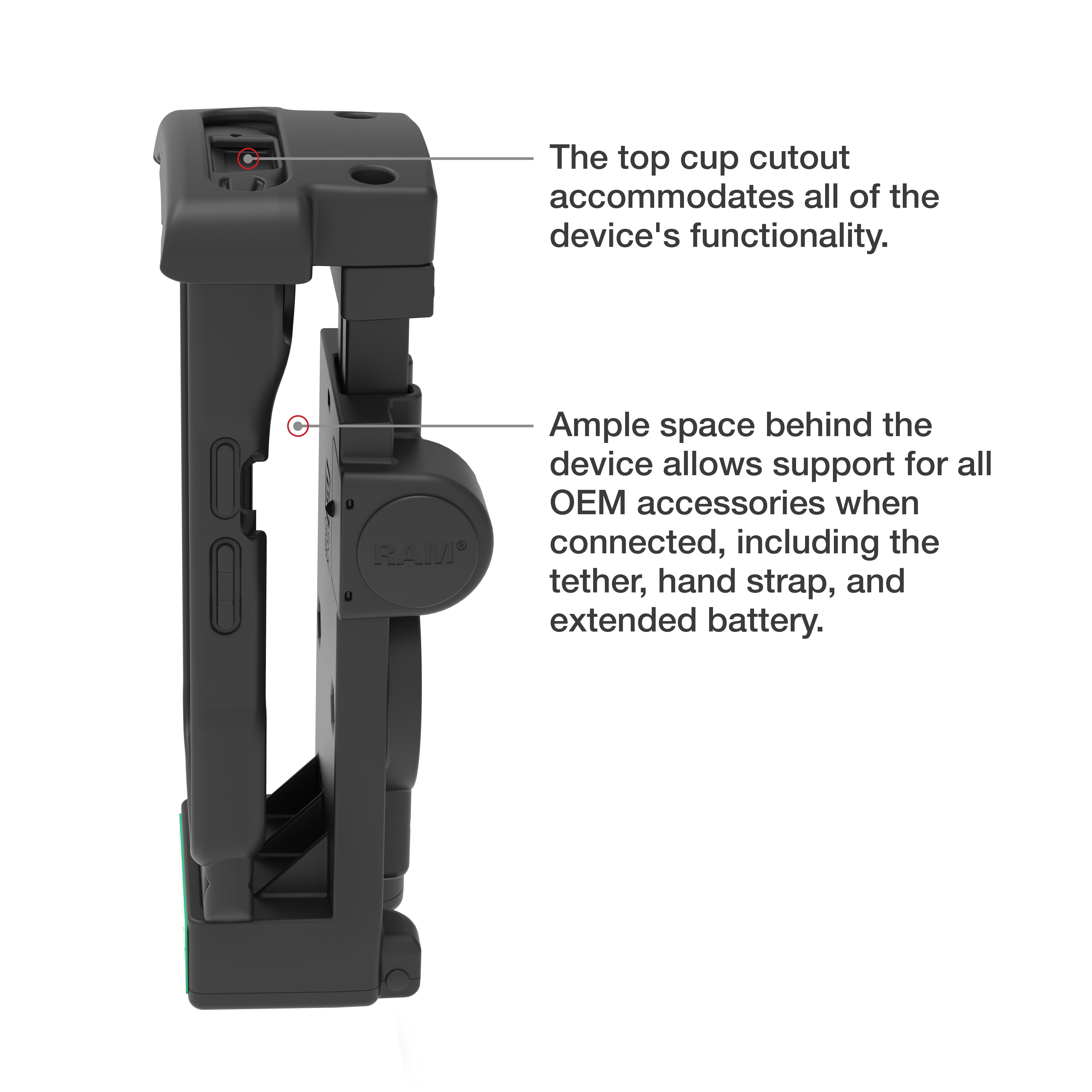 GDS® Powered Dock for Zebra TC2x & TC5x (RAM GDS DOCK V12 ZE2434CPU) - Fast Charging Station for Warehouse & Retail Use