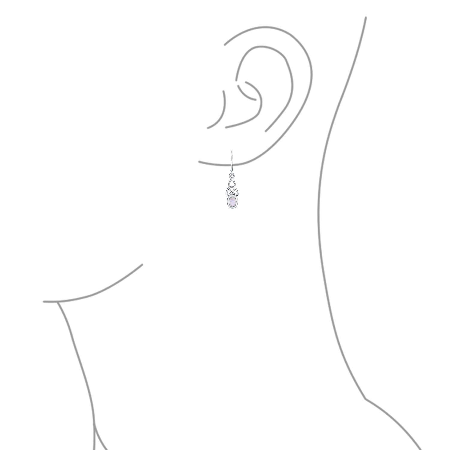 Celtic Love Knot Earrings - .925 Sterling Silver with Gemstone for Women | Western Jewelry for Daily Wear