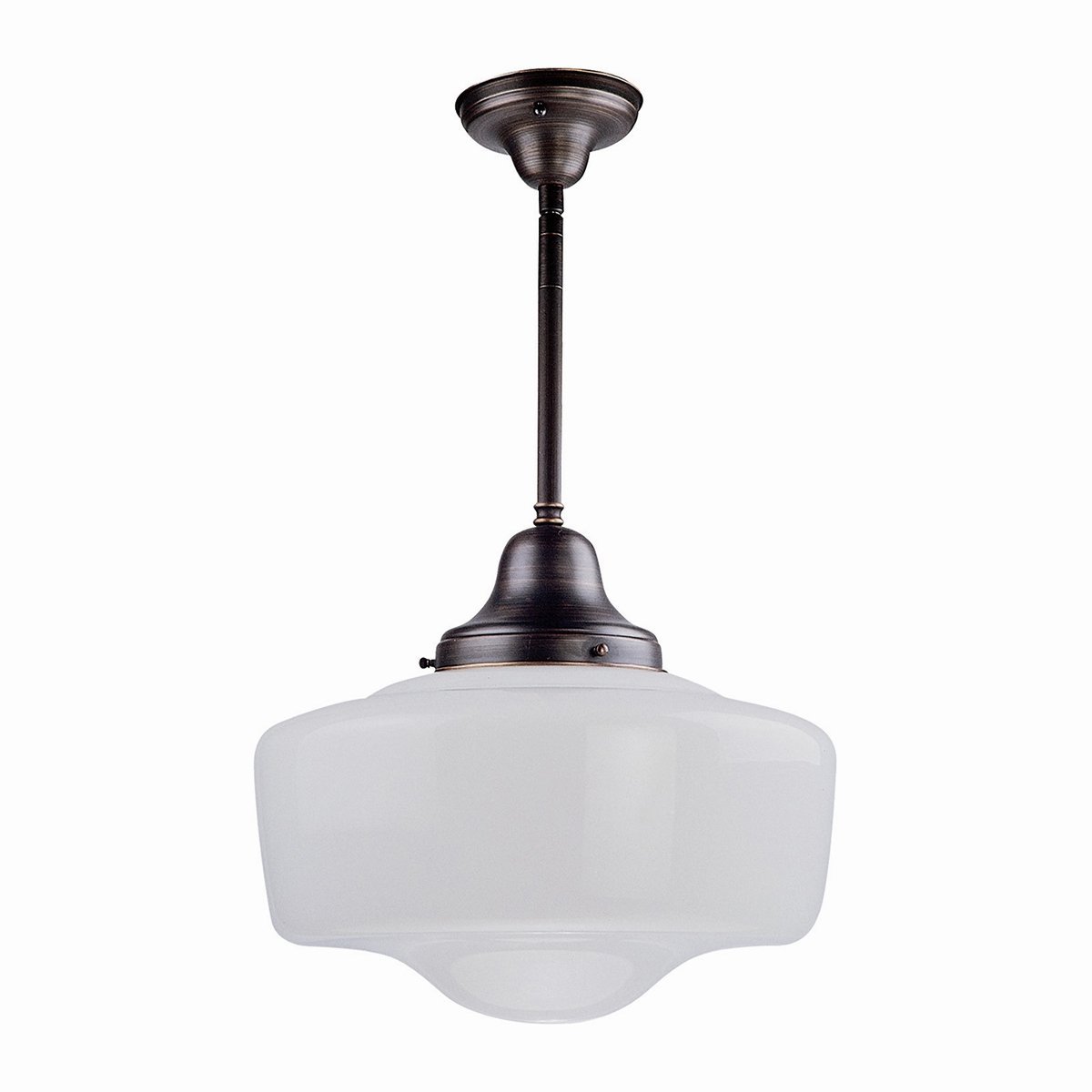 DVP7551NI Vintage Schoolhouse Semi Flush Mount Ceiling Light Fixture - Classic Industrial Style Lighting for Bedroom, Kitchen, Dining Room & Hallway