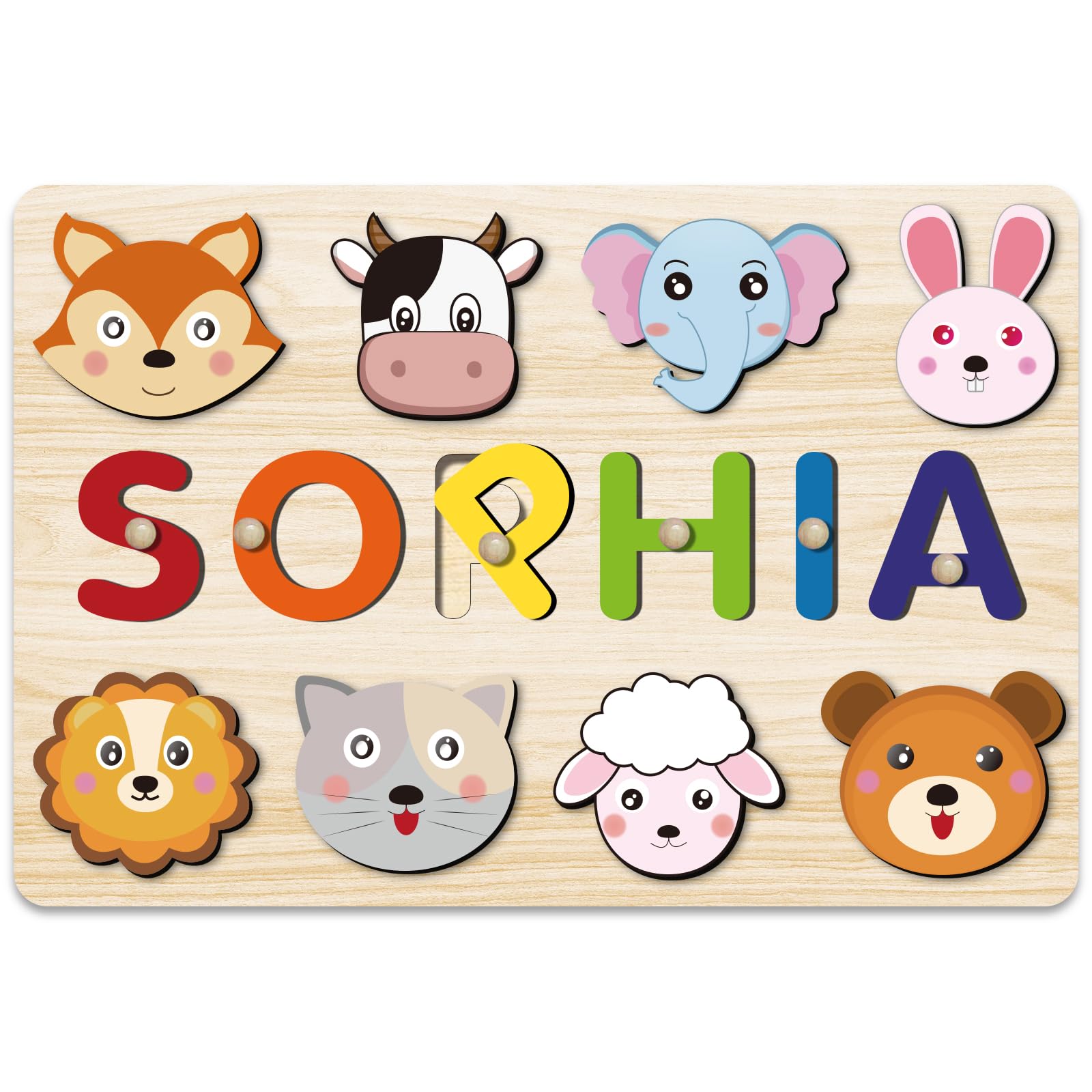 Personalized Wooden Name Puzzle for Toddlers 1-3 Years Old - Montessori Learning Toy, Easter Basket Stuffer & 1st Birthday Gift for Baby Boys & Girls - Perfect for Early Childhood Education & Holiday Gifting