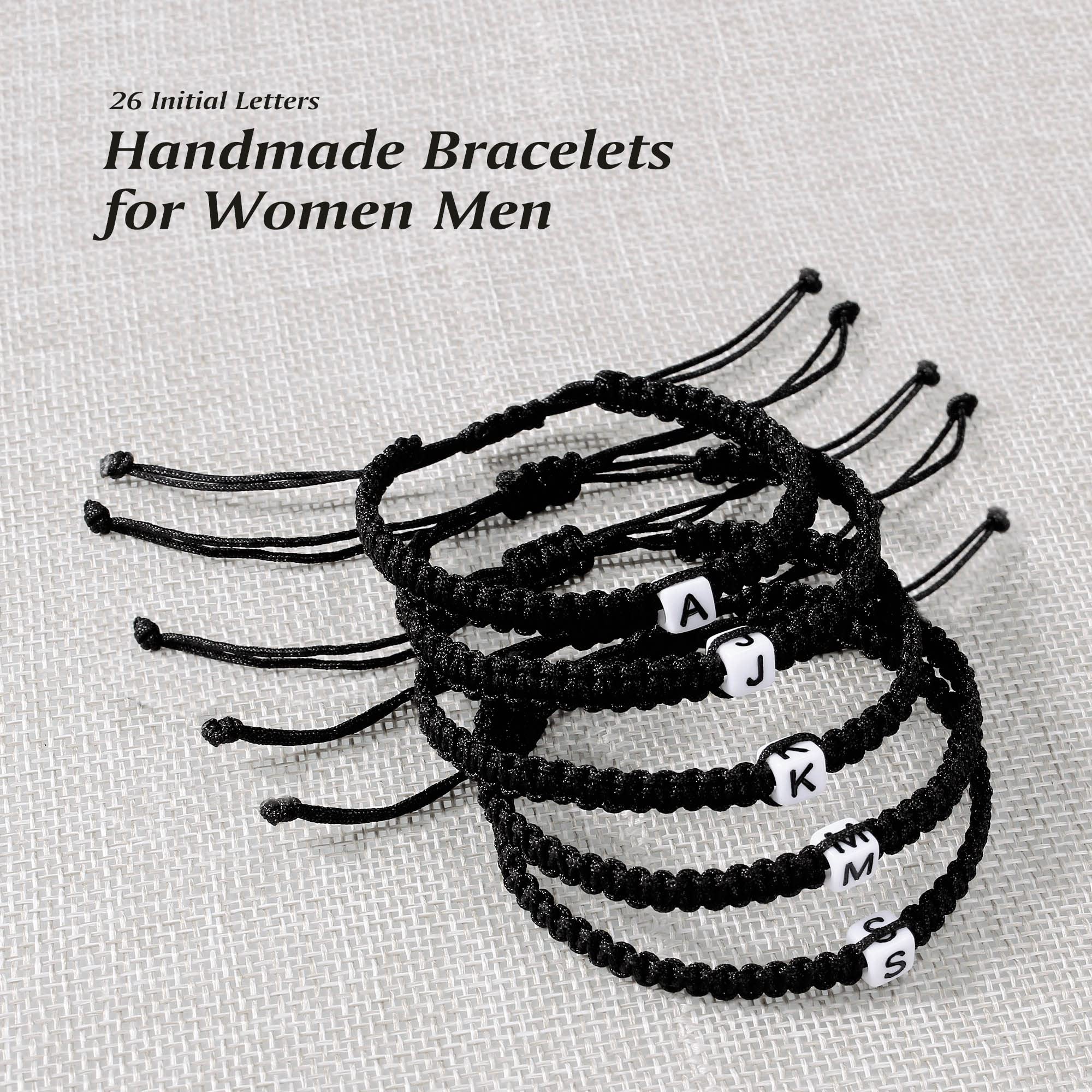 O Initial Charm Handmade Braided Rope Bracelets for Women - Best Friend Bracelet, Birthday Gifts for Mom, Daughter, Sister, Wife - Perfect for Everyday Wear, Special Occasions, and Thoughtful Gestures