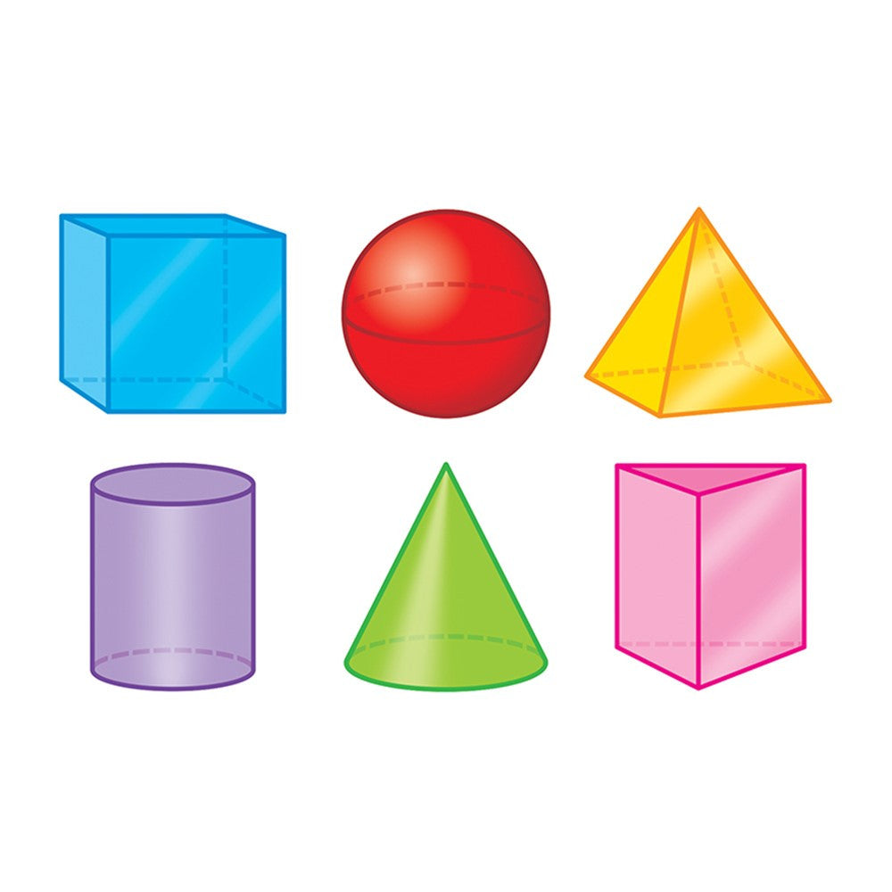 3D Shapes Classroom Decorations - 36-Piece Variety Pack for Math Learning & Bulletin Board Displays