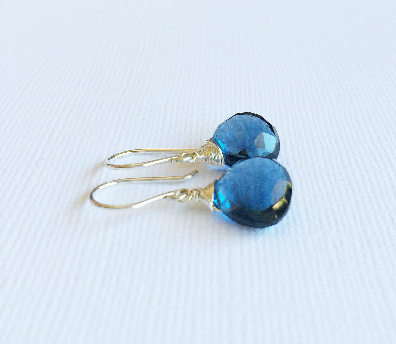 Kala London Blue Quartz Earrings (E258) - Elegant Gemstone Jewelry for Women, Perfect for Parties & Special Occasions