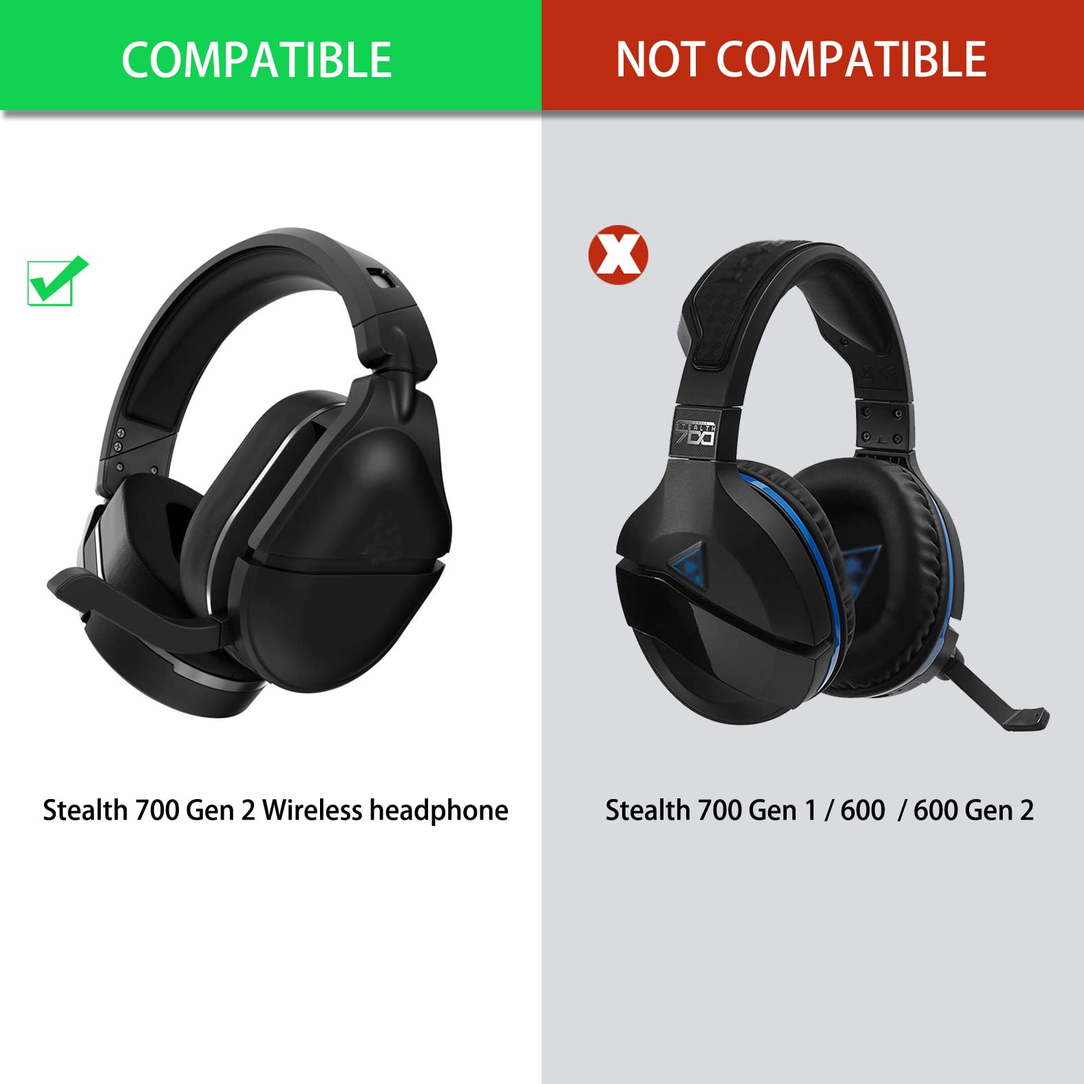 Cooling Gel Ear Pads Replacement for Turtle Beach Stealth 700 Gen 2 & Gen 2 MAX Wireless Gaming Headset - Breathable Memory Foam Earcups for Long Gaming Sessions, Enhanced Comfort & Noise Isolation - Perfect for PC, PS5, Xbox Gaming & Home Office Use