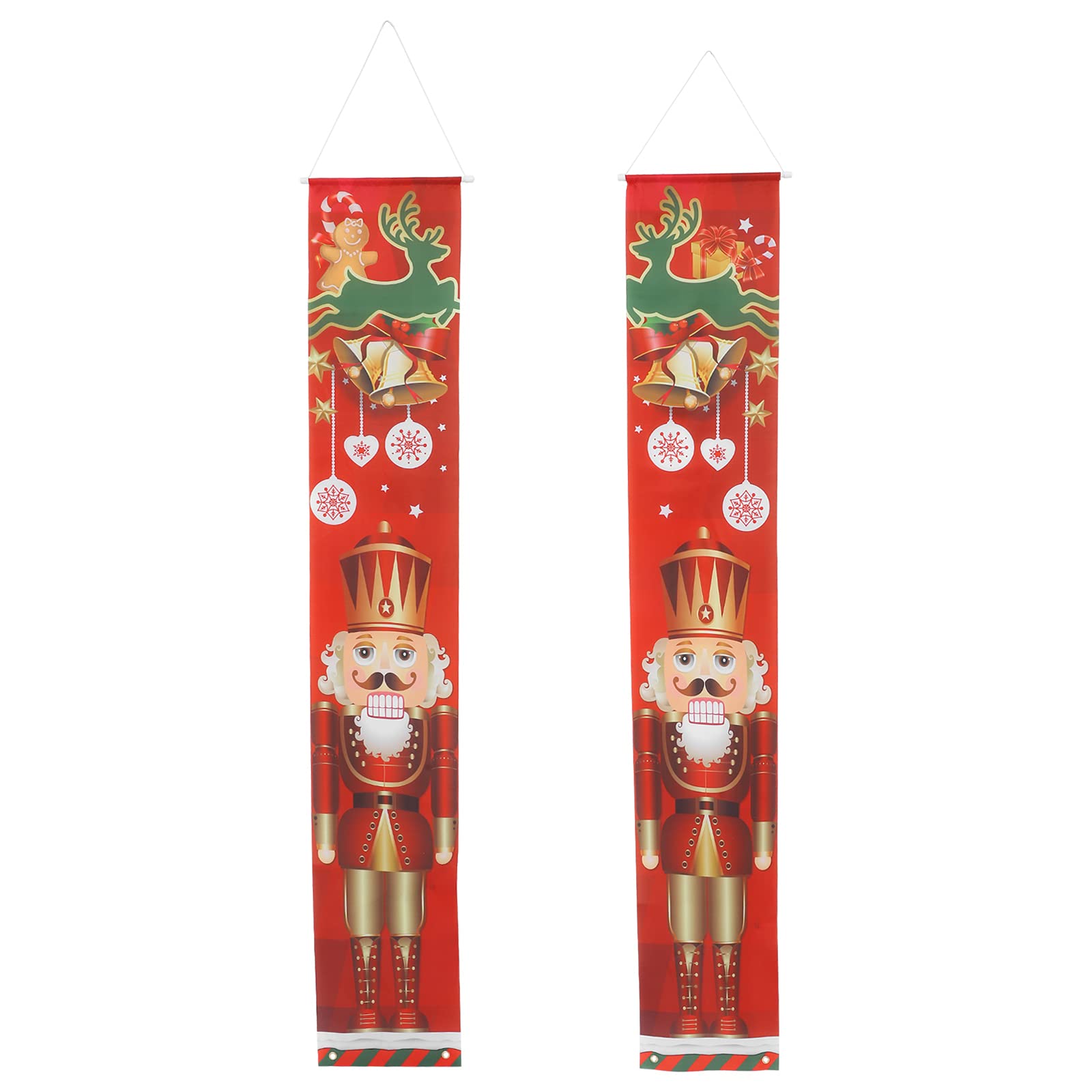 VOSAREA Red Nutcracker Christmas Ornaments & Decorations - Front Door Porch Banner for Outdoor Holiday Decor - Perfect for Christmas Tree, Mantel & Yard Decoration