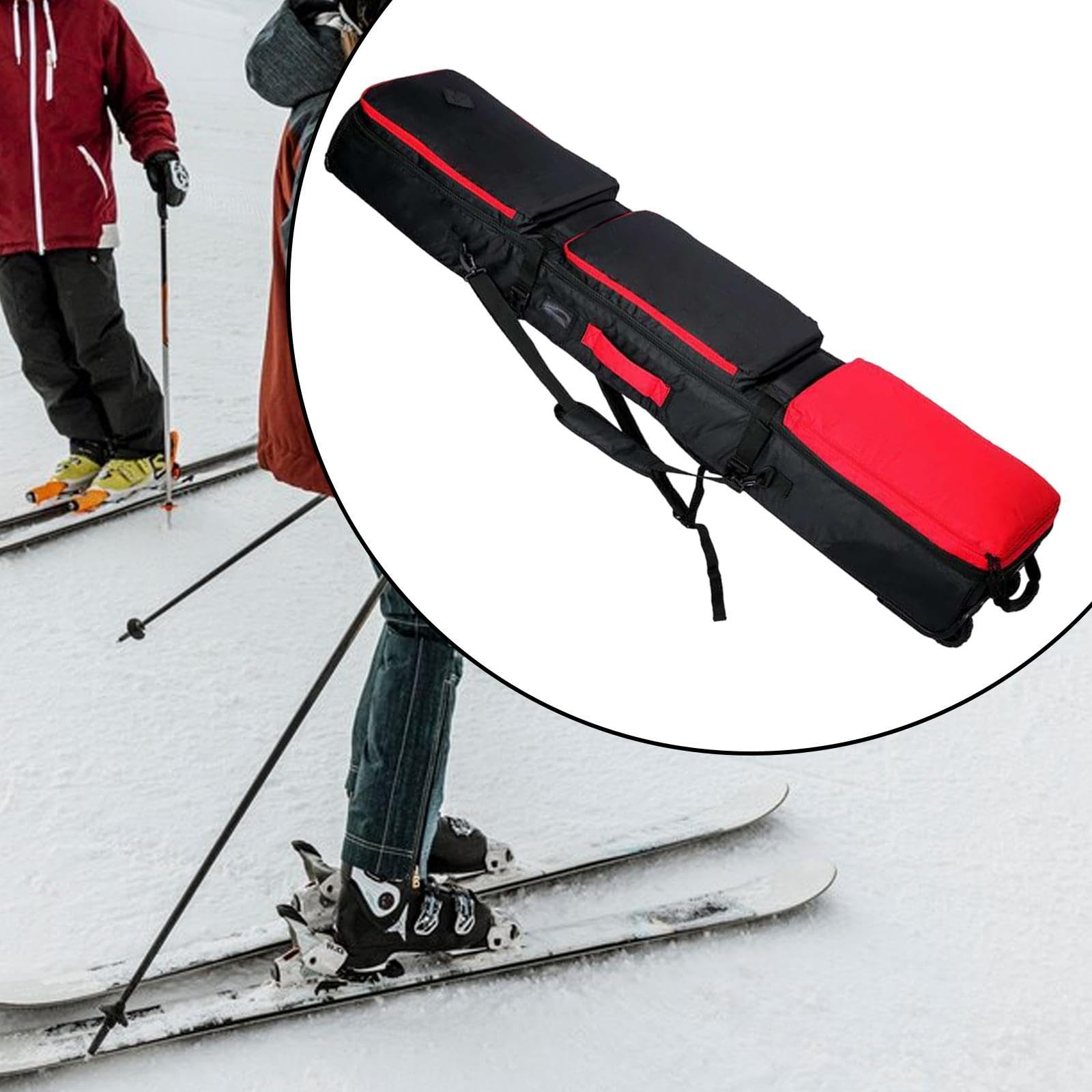 **Durable Ski Bag with Wheels & Carrying Handle - Waterproof Snowboard Storage Bag for Travel & Snowboarding - Perfect for Airplane, Car, and Resort Use**