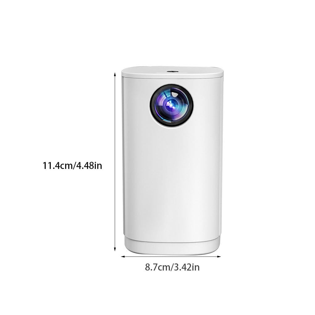 WUUISDNX Mini Projector - Compact, Portable, Wireless ABS Movie Projector for Home Theater, Outdoor Camping & Office Presentations - White