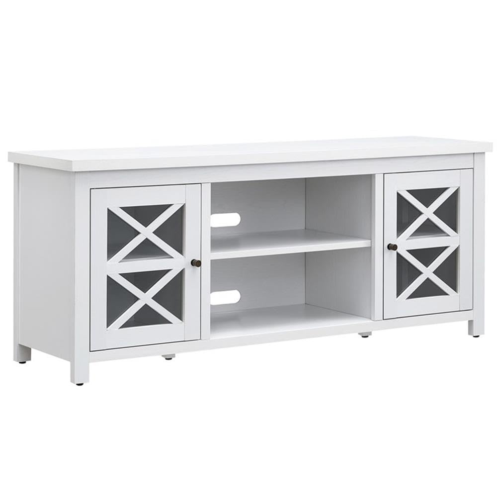 Henn&Hart 65 Inch White Rectangular TV Stand - Modern Entertainment Center for Living Room, Perfect for TVs up to 65