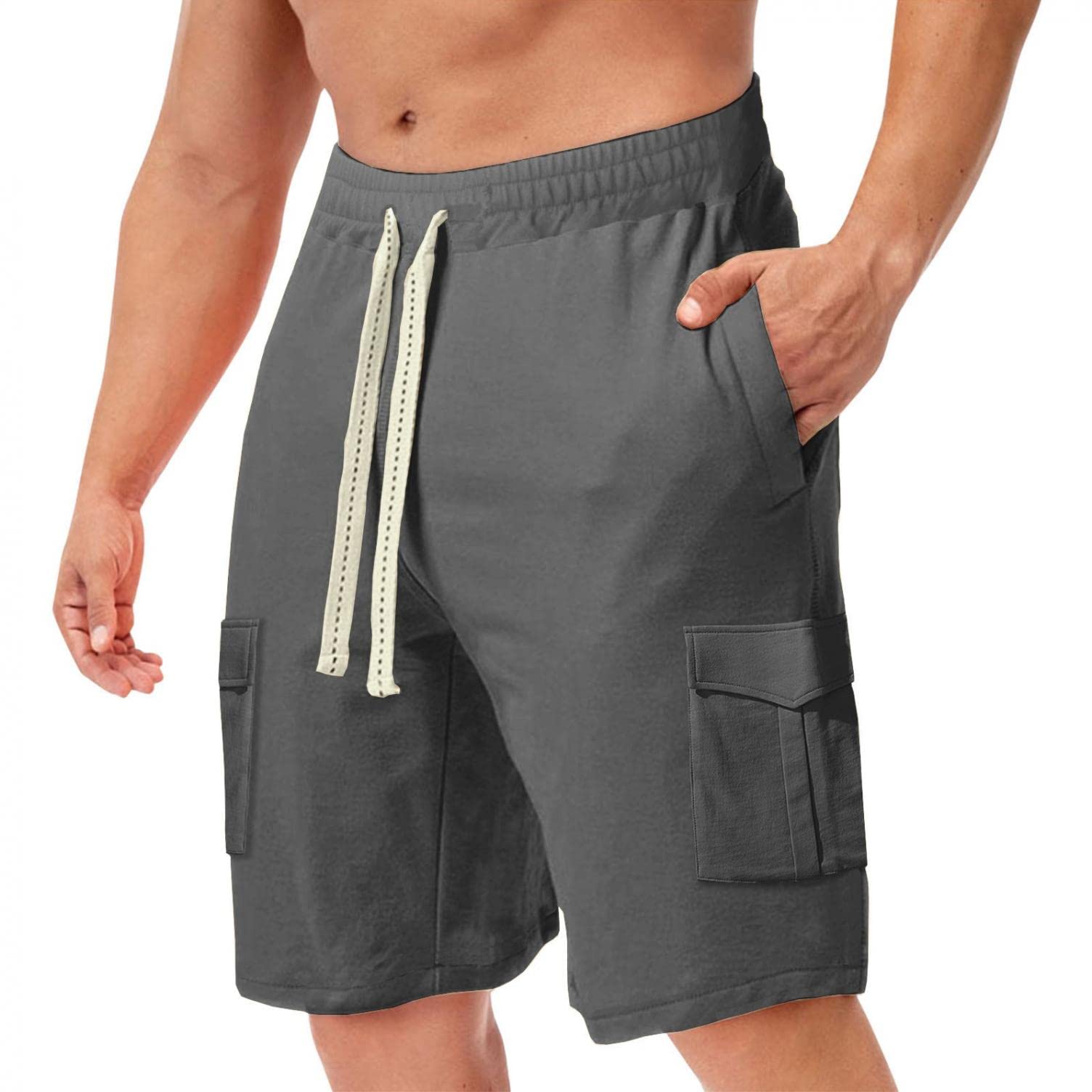Men's Sports Shorts - Comfortable Casual Workout Shorts with Flex Waistband & Pockets | Gym, Running, Basketball, Lounge Wear