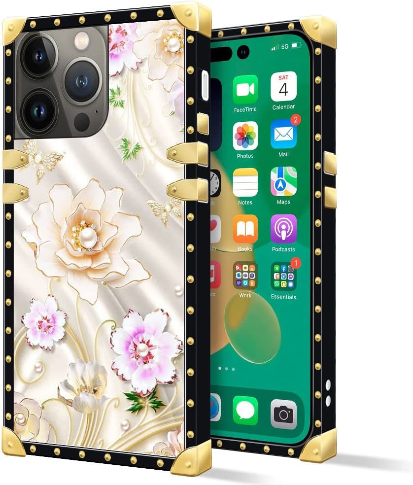 iPhone 14 Plus Case 6.7 Inch - Fashion Gold Chain Leopard Print Back Cover | Protective Phone Case for Women & Girls | Perfect for Parties, Travel & Everyday Use