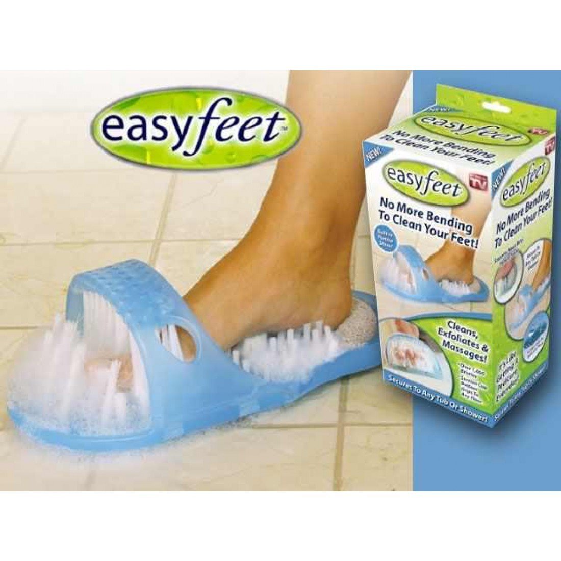 Xtore Foot Cleaning Shower Slippers with Suction Cups - Exfoliating Pumice Stone for Pedicure & Dead Skin Removal - Perfect for Bath, Spa & Home Foot Care (1 Pair)