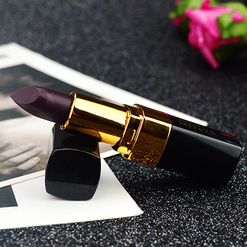 Natural Rose Extract Black Lipstick - Long Lasting Matte Finish for Gothic, Halloween & Night Out Makeup